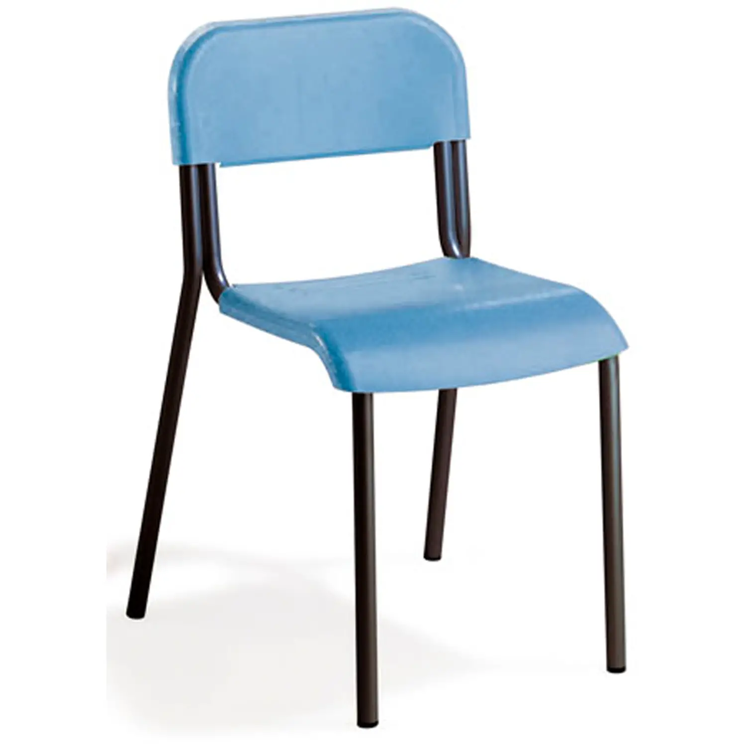 Sedia Sara, Struttura Nera, Seduta H 38 Cm. Azzurro Per Ambienti Scolastici - Sedie in plastica