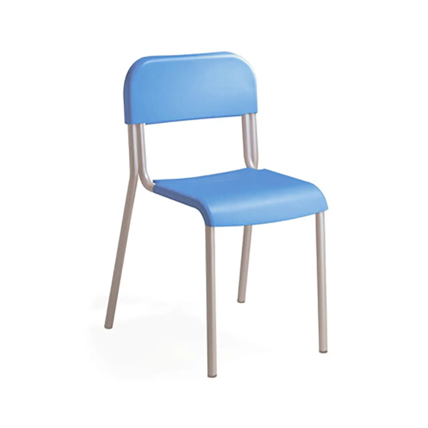 Sedia Impilabile Sara Azzurra con Struttura Cromata – Seduta H 46 cm, Misura 6 - Sedie in plastica