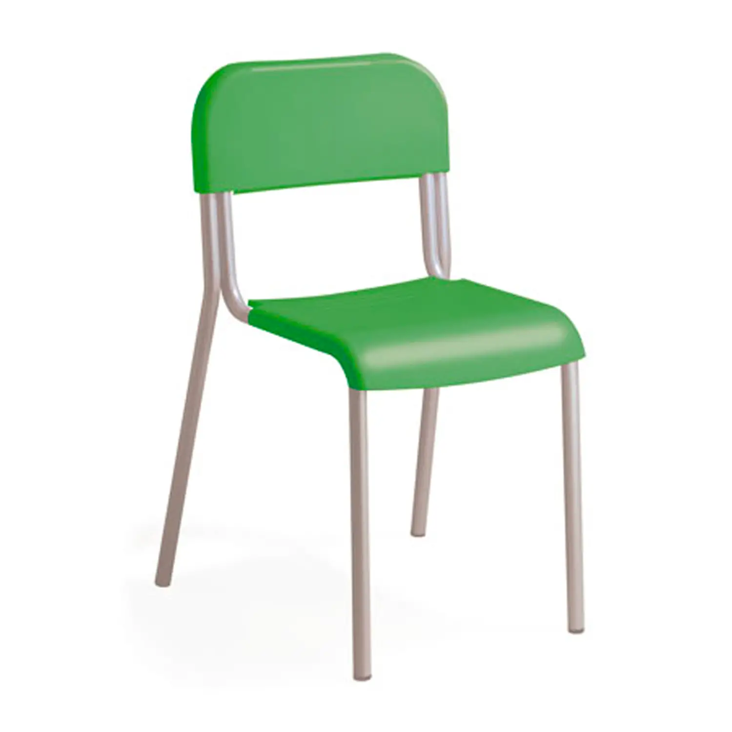 Sedia Impilabile Sara, Struttura Grigia, Seduta H 38 Cm. Verde Per Ambienti Scolastici - Sedie in plastica