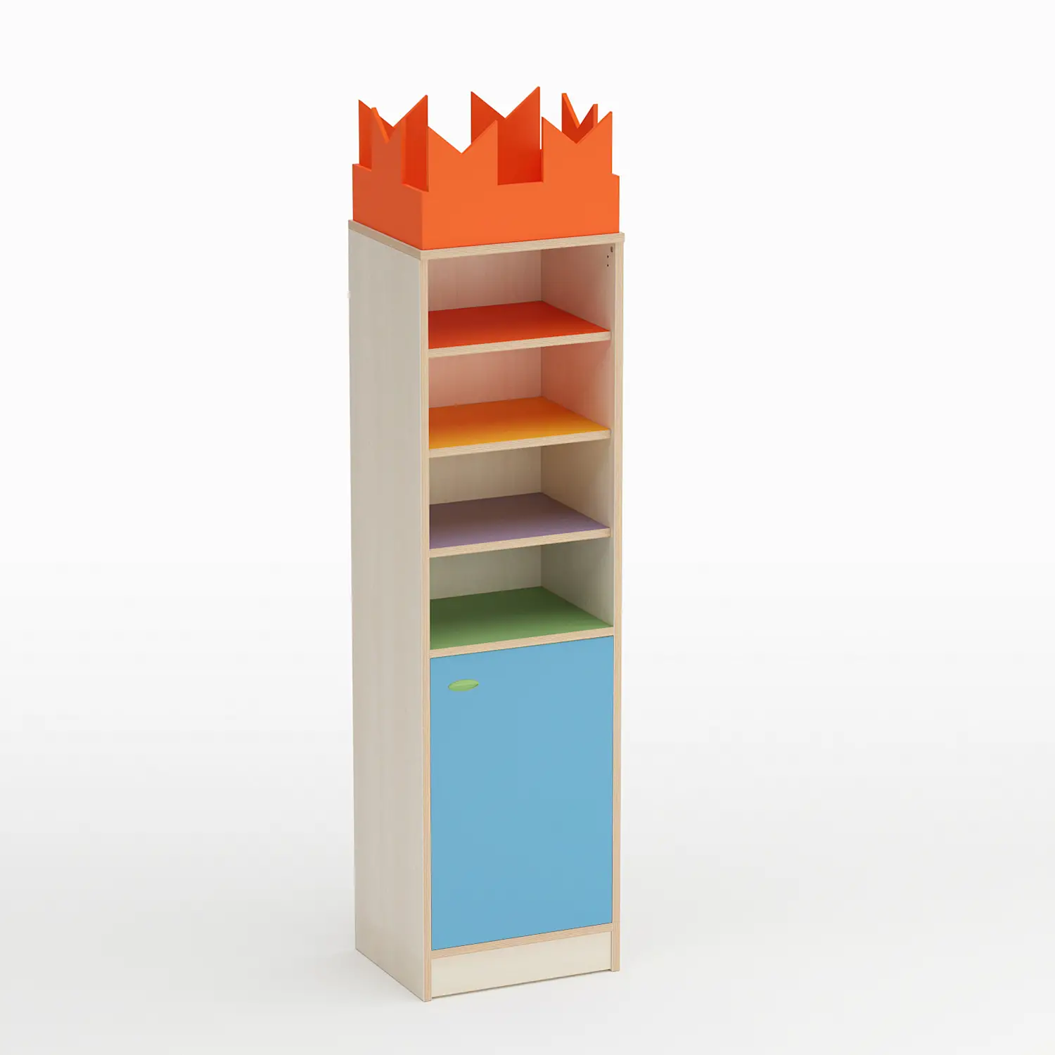 Mobile Scuola Infanzia Forma Colonna con Apertura a Destra Blu Orizzonte - Conforme CAM - Arredo Nido e Infanzia