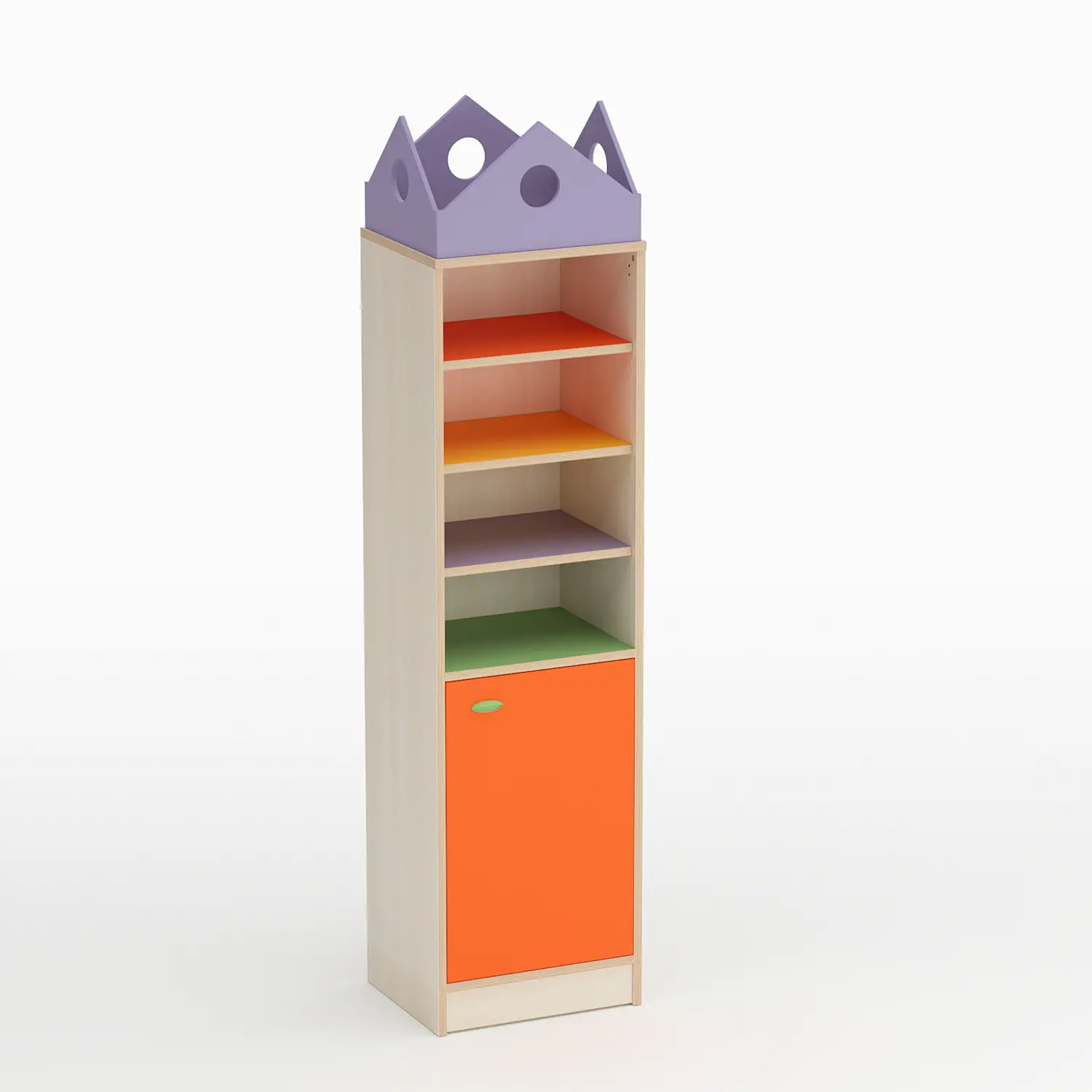 Mobile Scuola Infanzia Forma Colonna con Anta Apertura a Sinistra Arancio - Conforme CAM - Arredo Nido e Infanzia