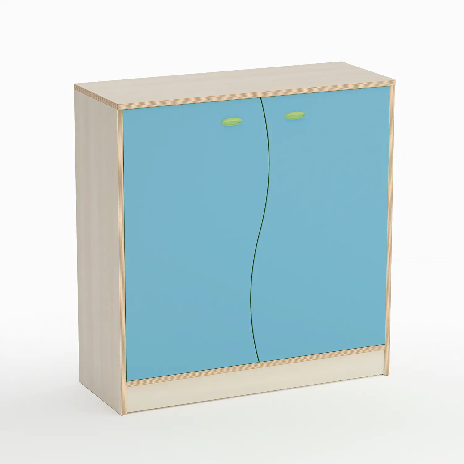 Mobile Scuola Infanzia Forma con Ante ad Onda Blu Orizzonte - Conforme CAM - Arredo Nido e Infanzia