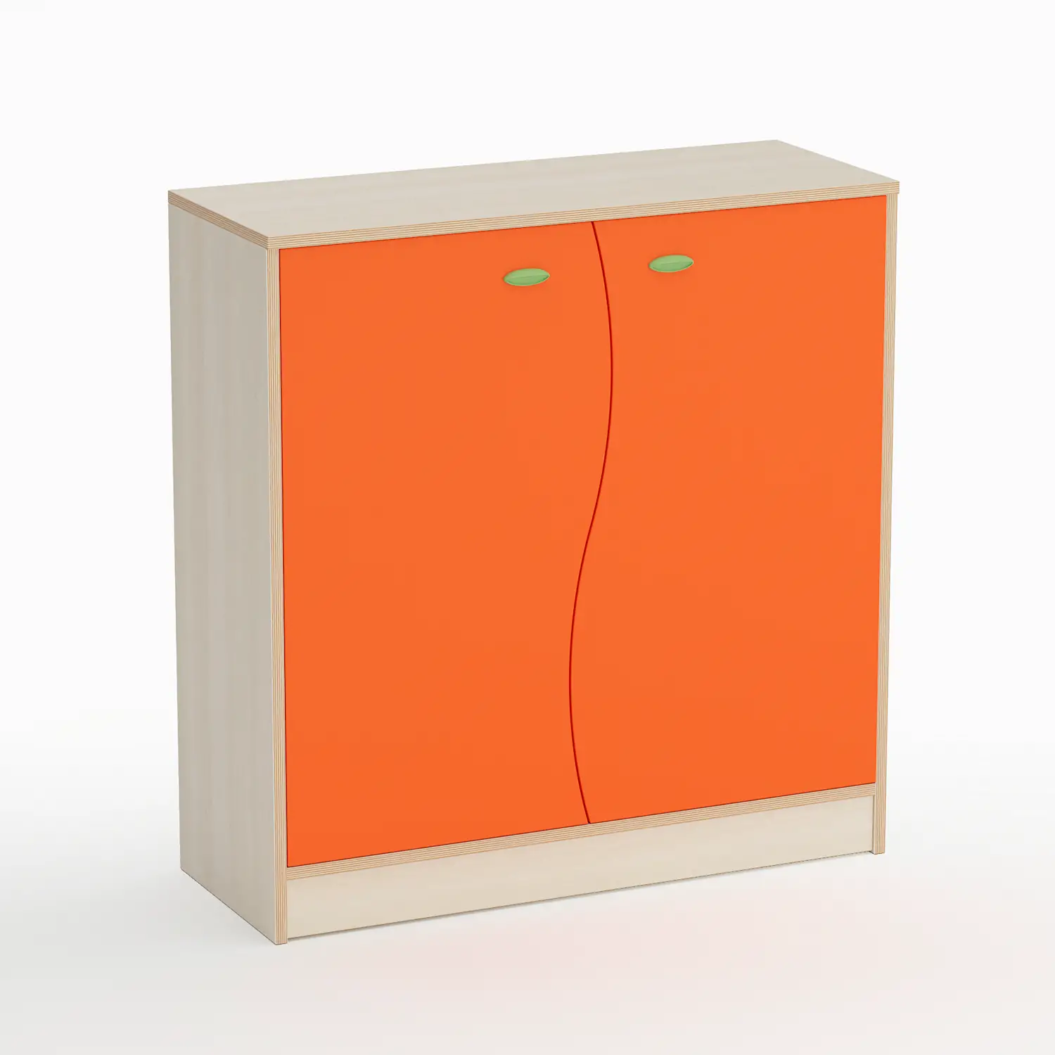 Mobile Scuola Infanzia Forma con Ante ad Onda Arancio - Conforme CAM - Arredo Nido e Infanzia