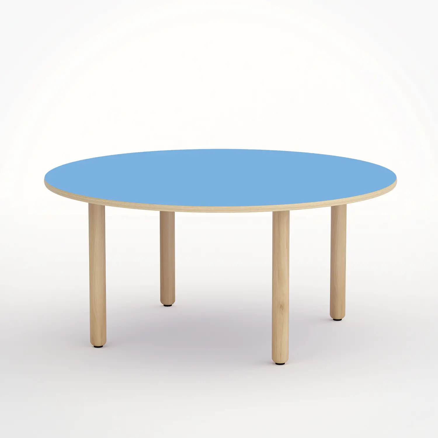 Tavolo Onda Circolare H 52 Cm - Misura 2 - Blu Per La Scuola Infanzia - Conforme CAM - Tavoli e Cattedre