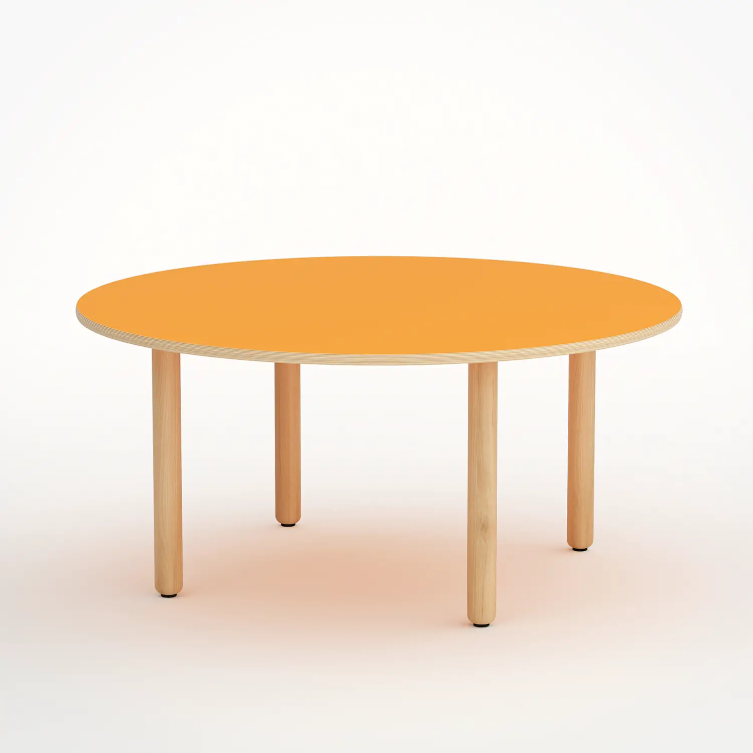 Tavolo Onda Circolare H 52 Cm - Misura 2 - Arancio Per La Scuola Infanzia - Conforme CAM - Tavoli e Cattedre