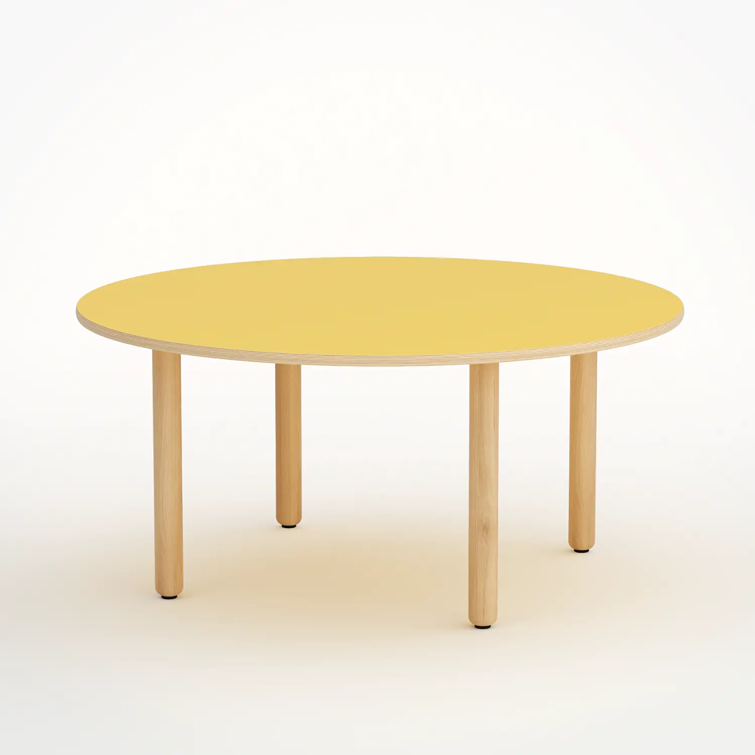 Tavolo Onda Circolare H 55 Cm - Misura 3 - Giallo Per Scuola Primaria - Conforme CAM - Tavoli e Cattedre