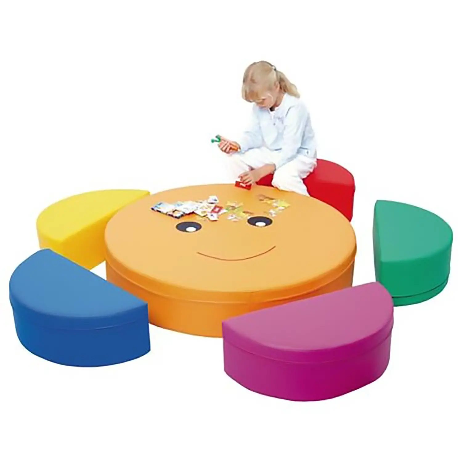 Pouff Fiore Morbido per Bambini Nido e Infanzia Kit 6 Elementi - Salottini e arredi morbidi