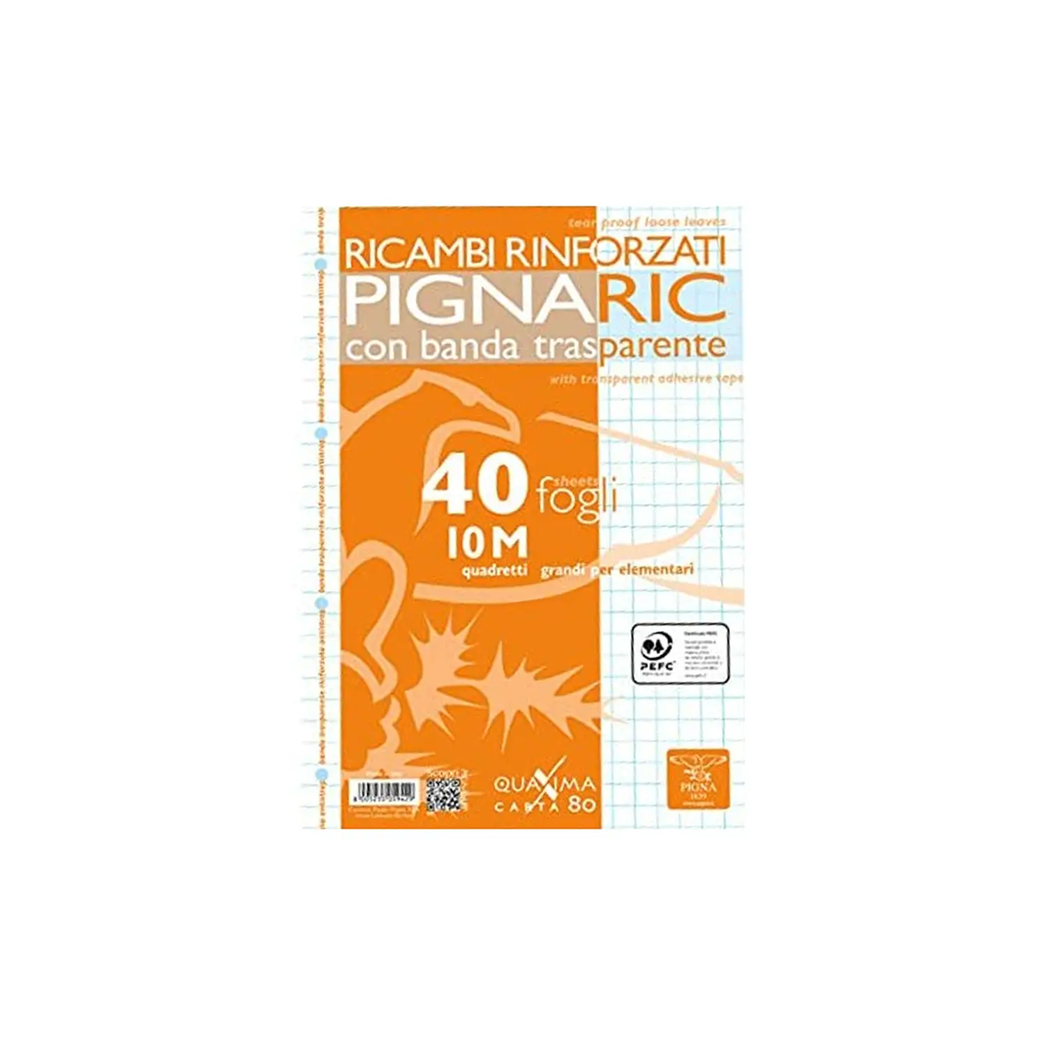 Ricambi Forati Rinforzati Pigna - Quadretti 10mm - Cancelleria varia