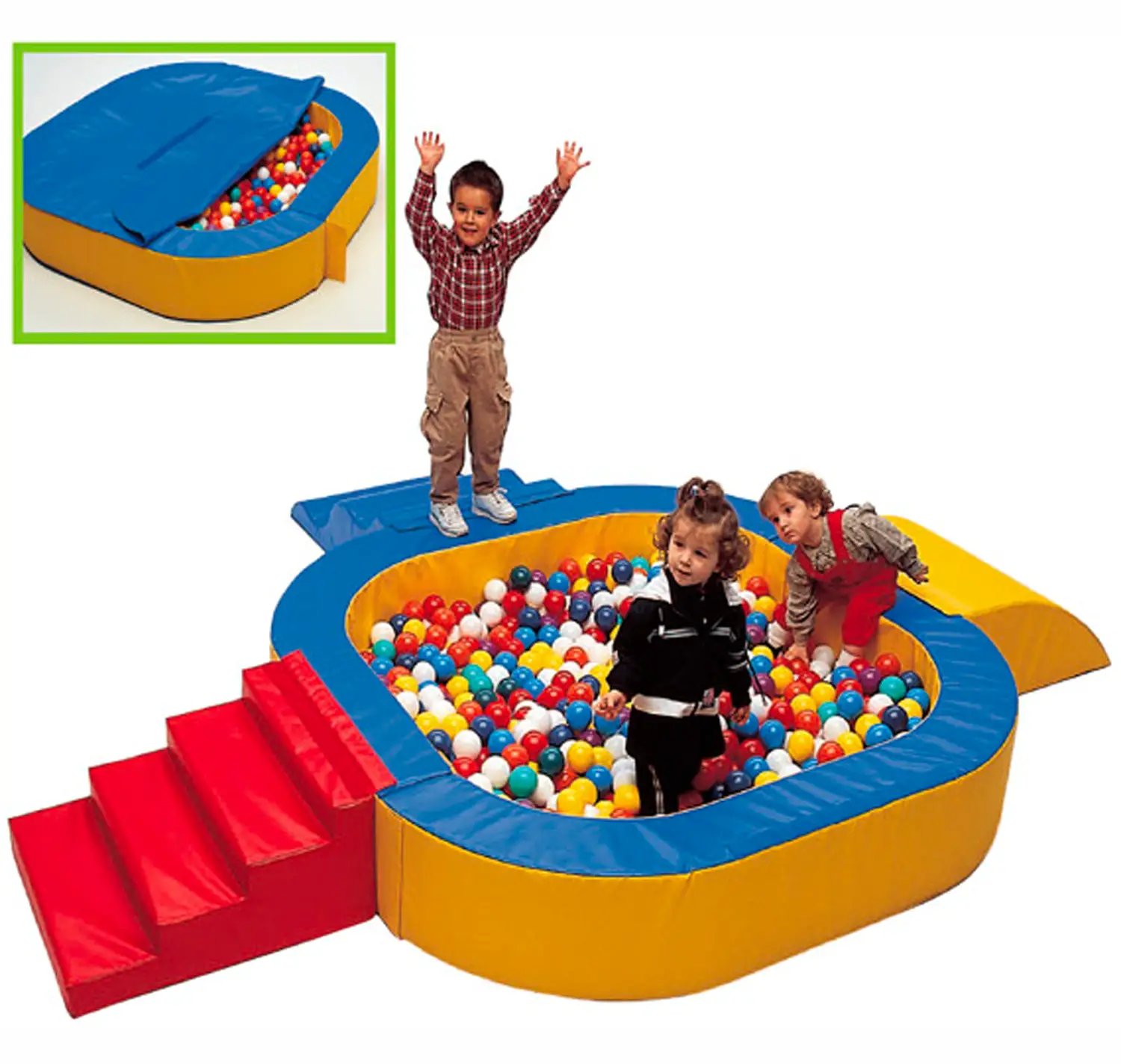 Baby Mare Colorato con Materassino e 500 Palline – Area Gioco Morbida per Bambini - Piscine di palline