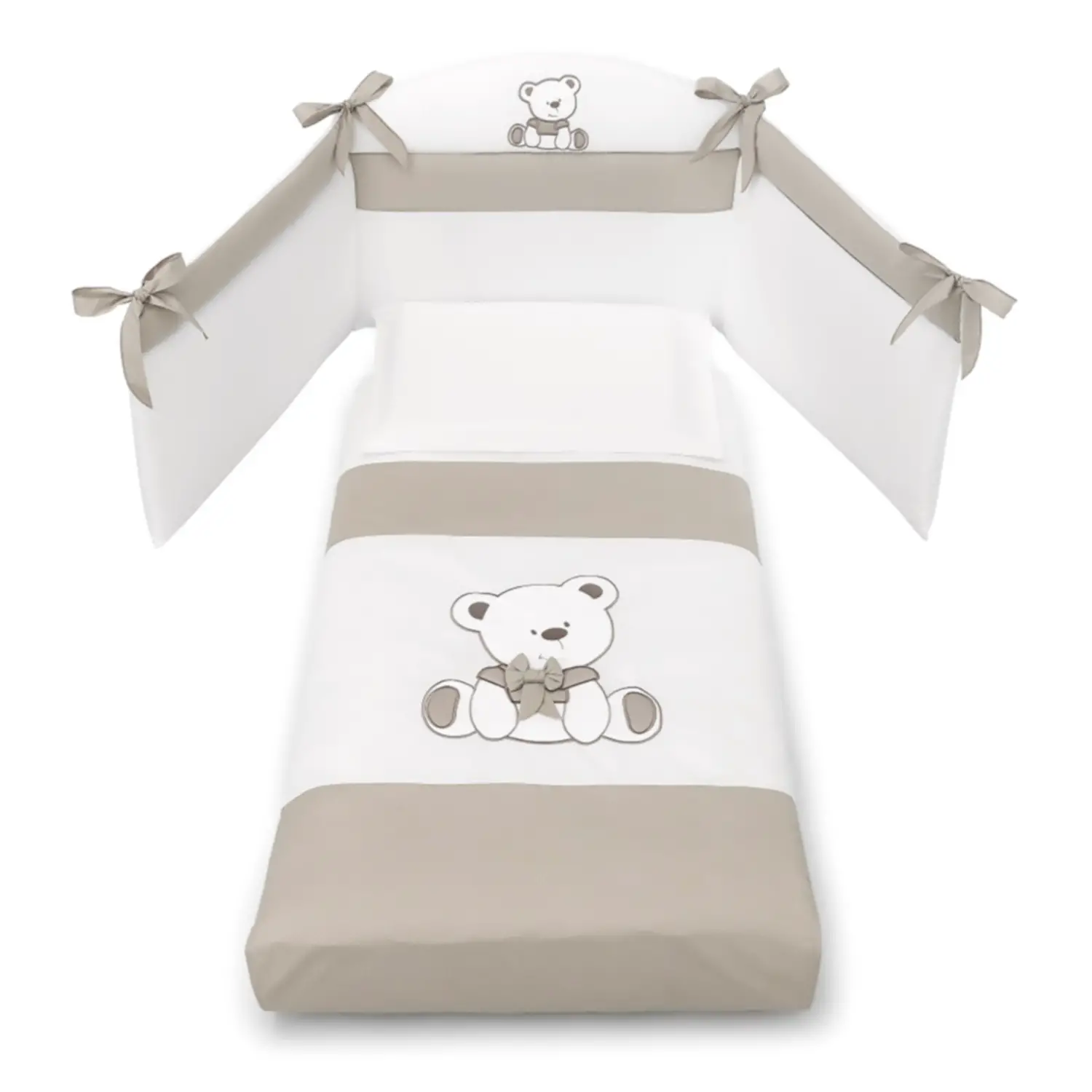 Tato Completo Sfilabile Set 3 Pezzi Bianco Tortora - lenzuolini