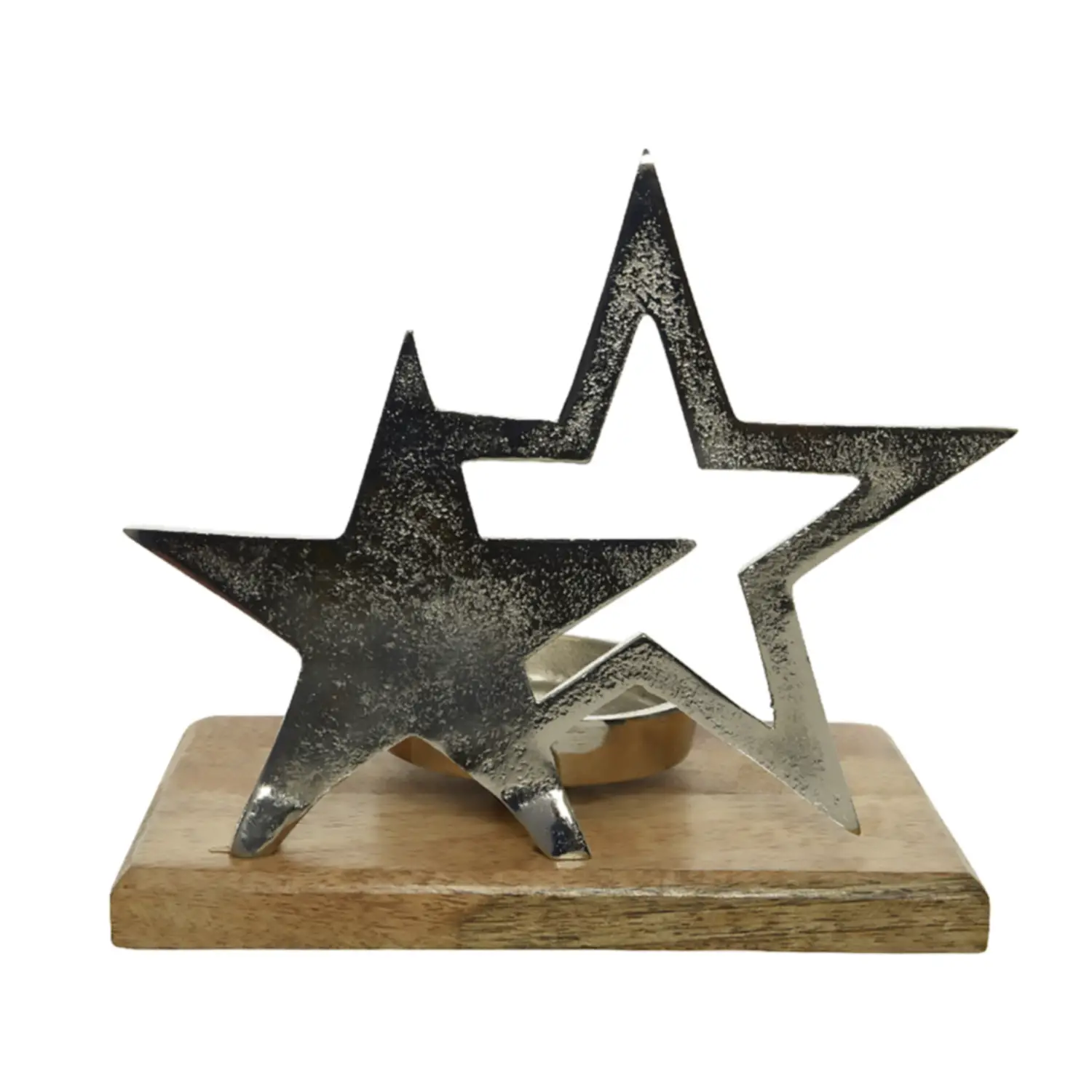 Natale Stella con Base Silver 11,5x18x16 cm – Portacandela Elegante - addobbi casa