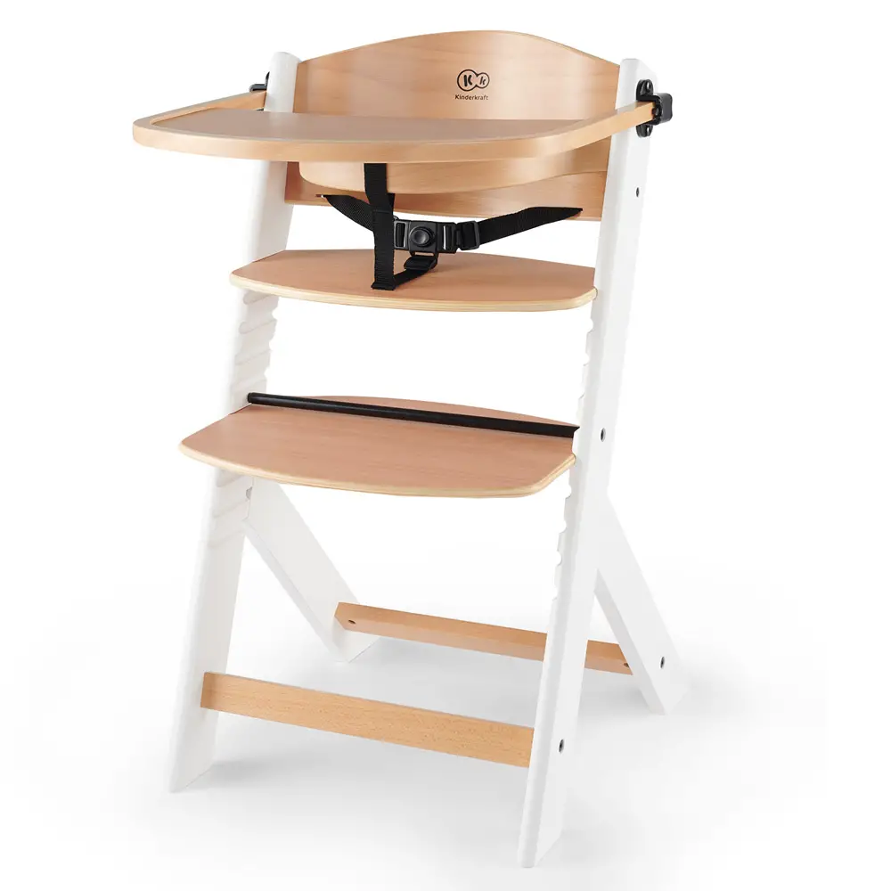 Seggiolone 3 in 1 Enock Kinderkraft – Legno Naturale e Bianco - seggioloni