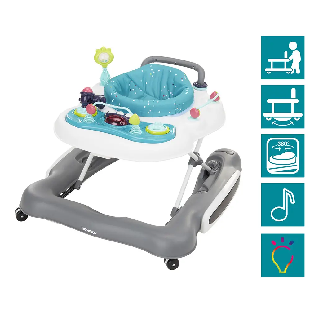 Girello 5 in 1 Verde Acqua Babymoov – Girello, Primipassi, Dondolo e Seduta 360° - girelli