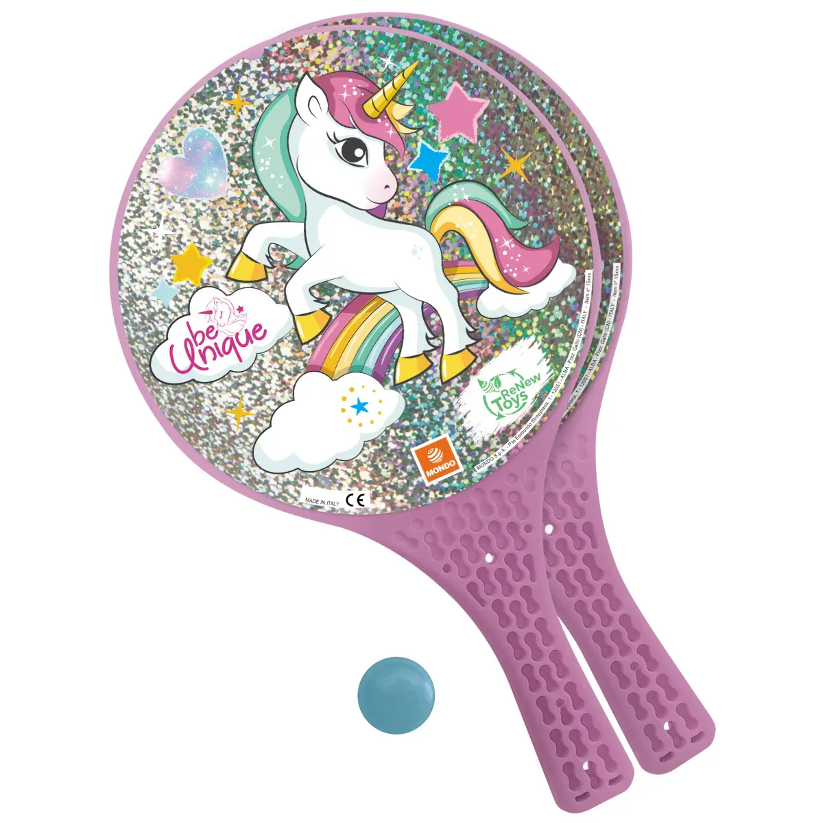 Racchette Glitter Unicorn - Divertimento Estivo per Bambini - estivo mare