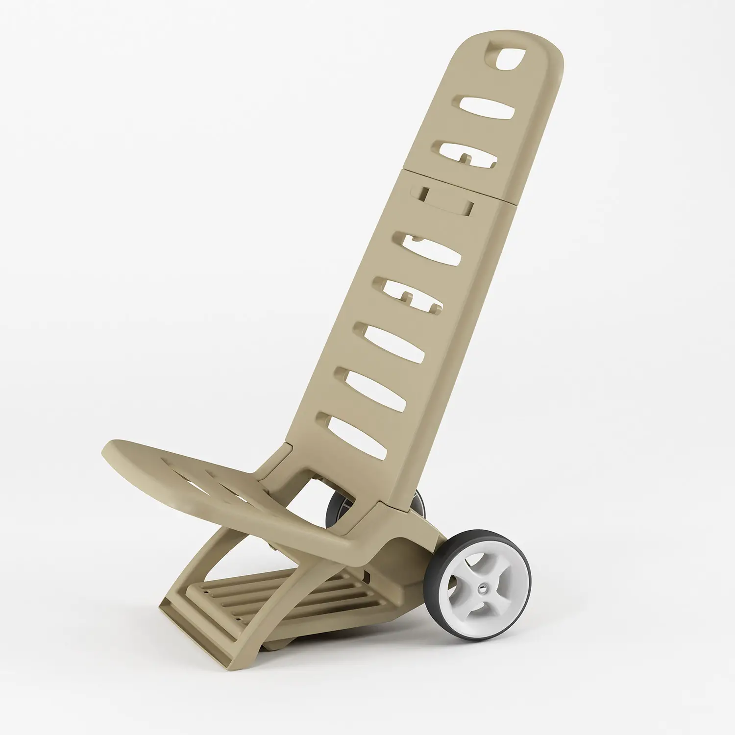 Spiaggina Trolly Comfort Beige con Ruote 2 in 1 - Sedia da Spiaggia con Carrello - estivo mare