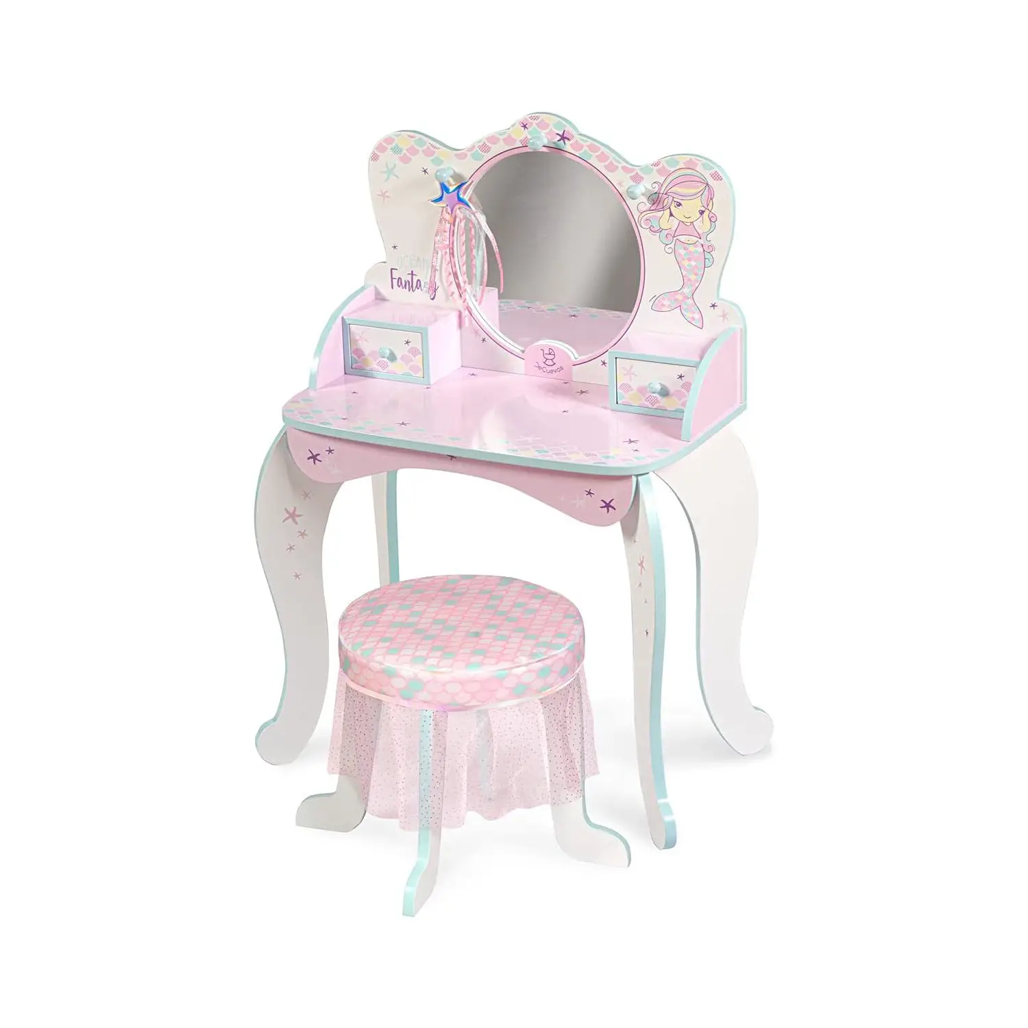 Sirena Specchiera in Legno con Acessori - Bambole e accessori
