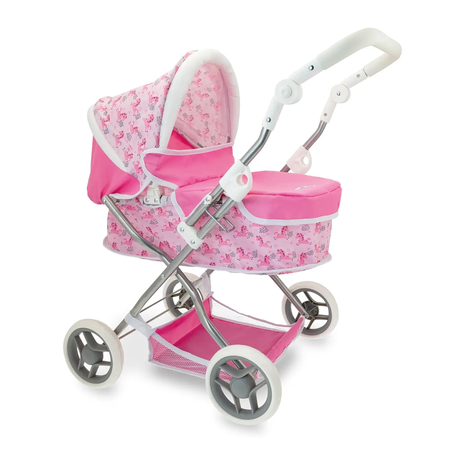 Teorema Carrozzina per Bambole Leggera e Pieghevole con Accessori – Rosa - Bambole e accessori