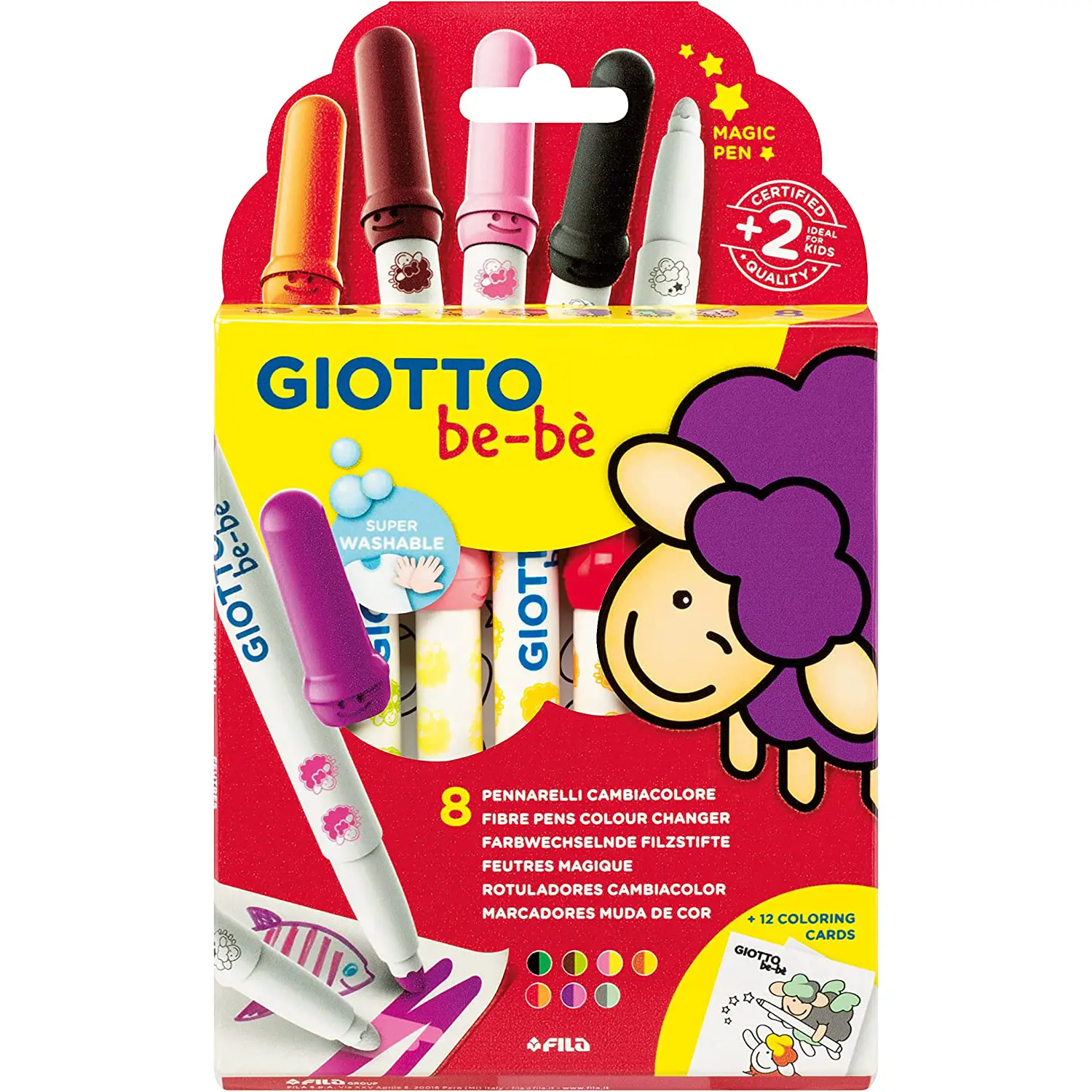 Giotto Bebè Astuccio 8 Pennarelli Cambiacolore – Divertimento e Creatività - Pennarelli