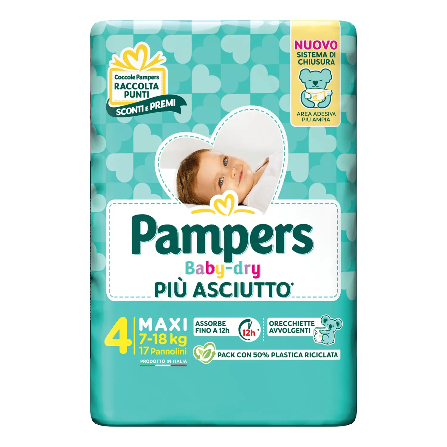 Pannolini Pampers Baby Dry Flash - Taglia 4 (7-18 Kg) - 17 Pezzi BabyDry - pannolini e salviettine