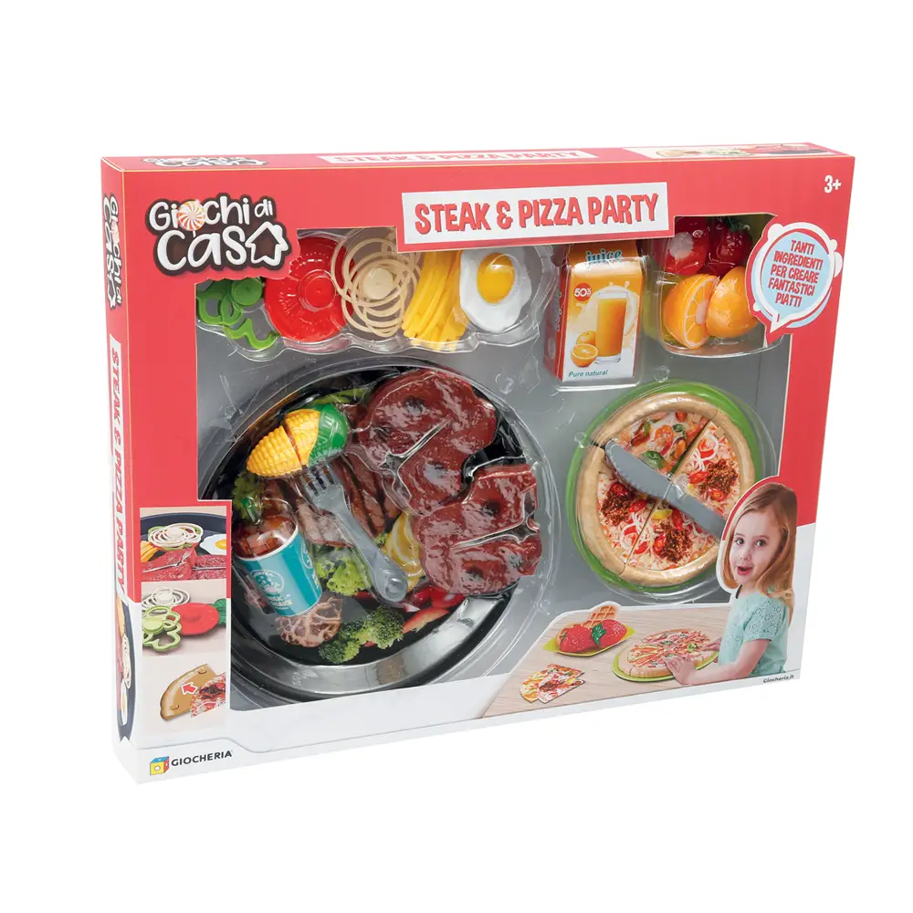 Giochi di Casa Set Alimenti con Bistecca Xj369 - Alimenti, mercatini, stoviglie