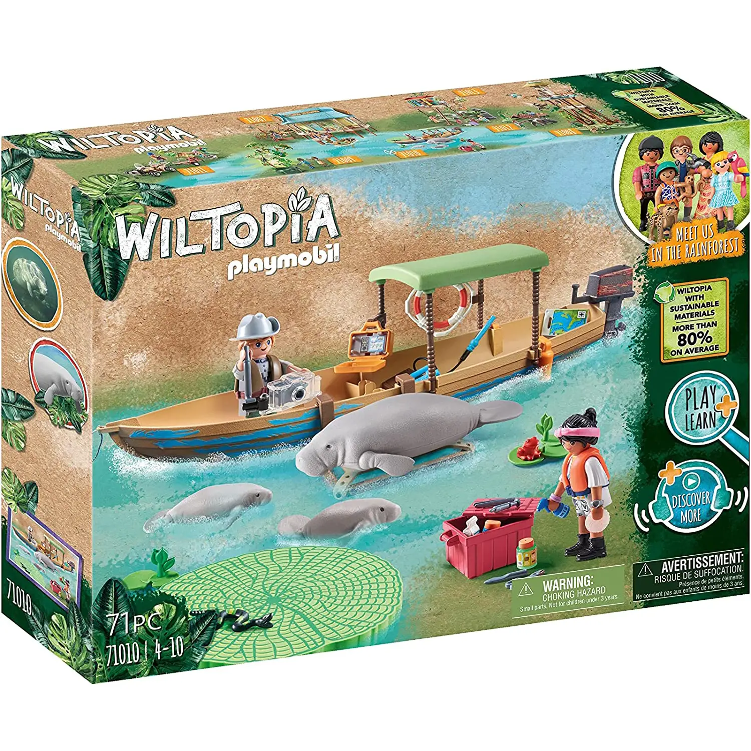 Gita in Barca e Lamantini della Foresta Amazzonica Playmobil Wiltopia - playmobil