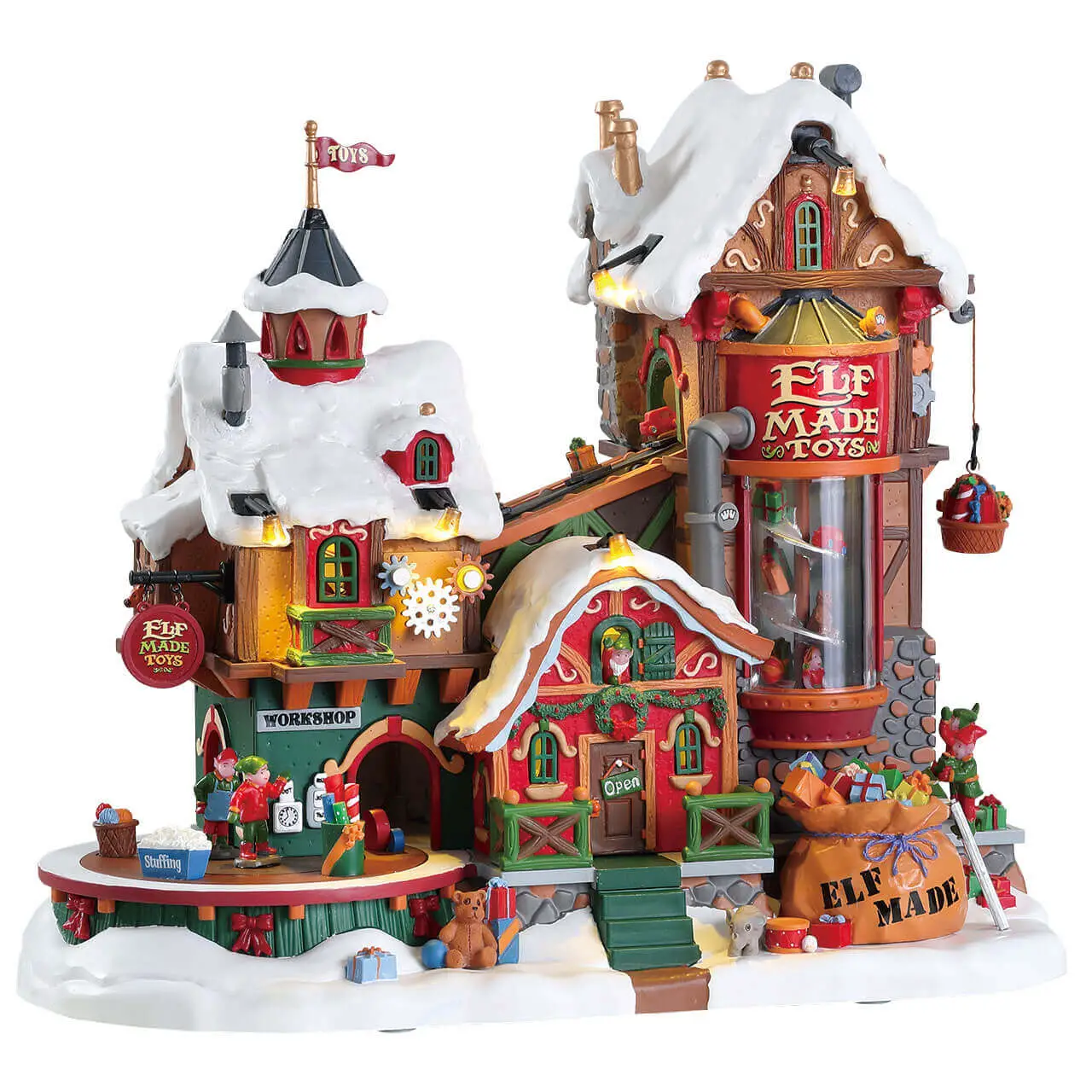 Lemax Elf Made Toy Factory 75190 – Fabbrica di Giocattoli Animata con Luci e Musica - scene e villaggi