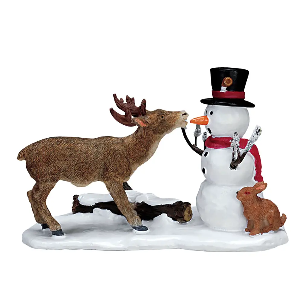 Lemax Snack Time 72405 – Figurina Natalizia con Pupazzo di Neve e Animali - scene e villaggi