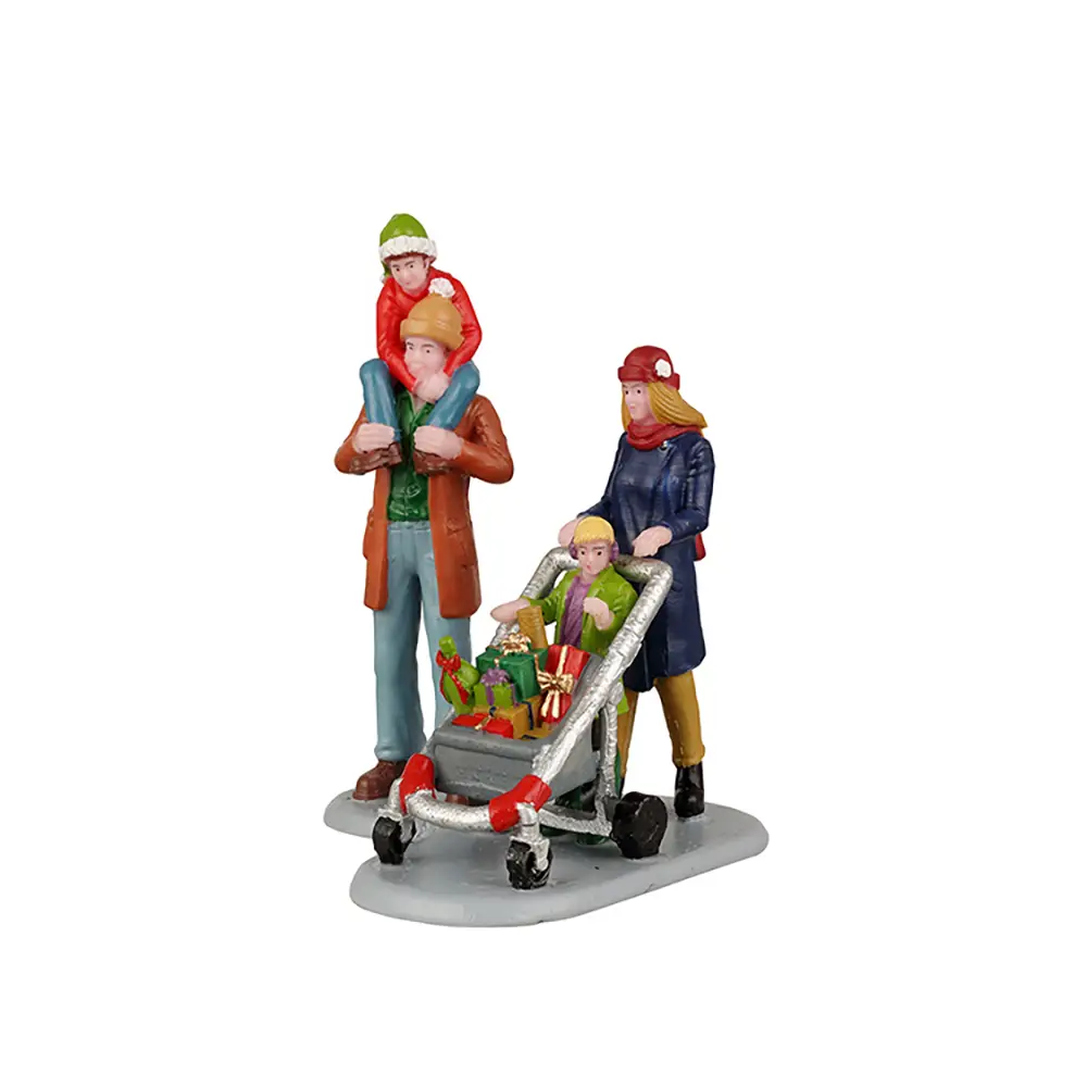 Statuetta “Shopping per Vacanze in Famiglia” - scene e villaggi