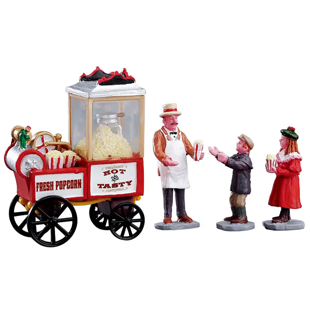 Statuetta “Venditore di Popcorn” – Set di 4 Pezzi - scene e villaggi