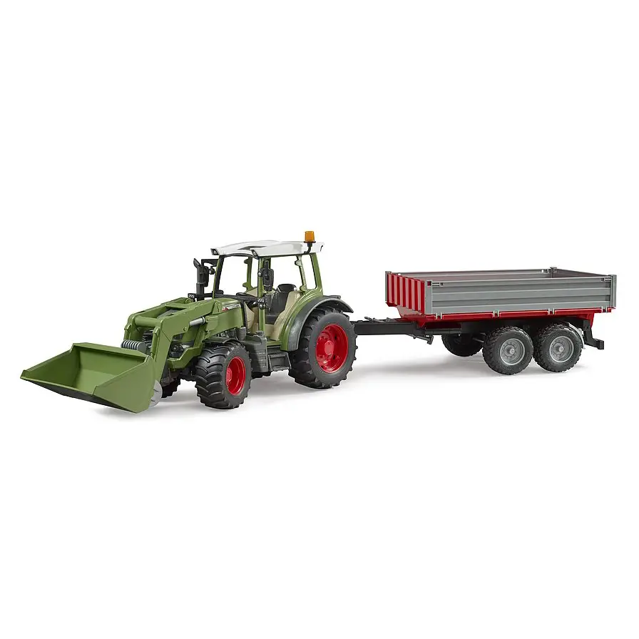 Bruder Trattore Fendt Vario 211 Con Benna E Rimorchio - modellini