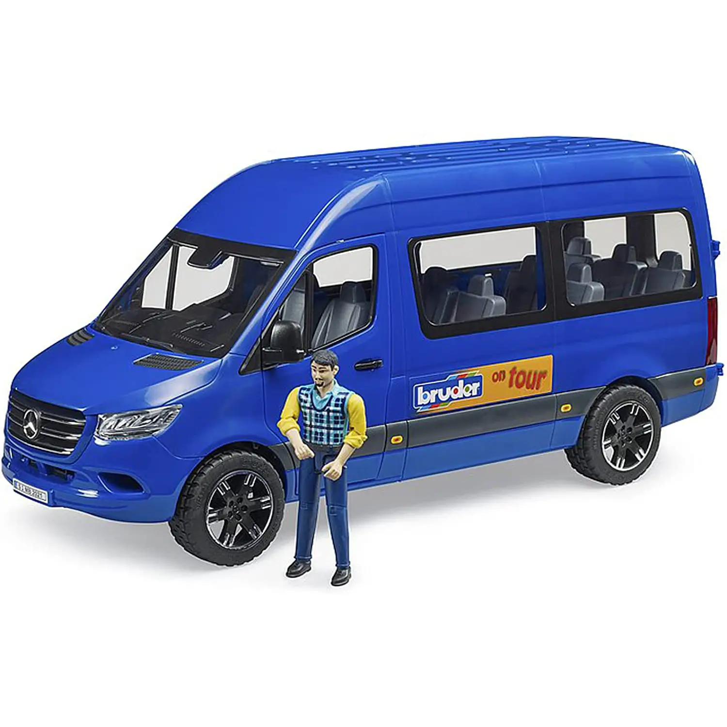 Bruder Mercedes Benz Sprinter Pulmino con Autista – Veicolo Passeggeri Realistico in Scala 1:16 - modellini