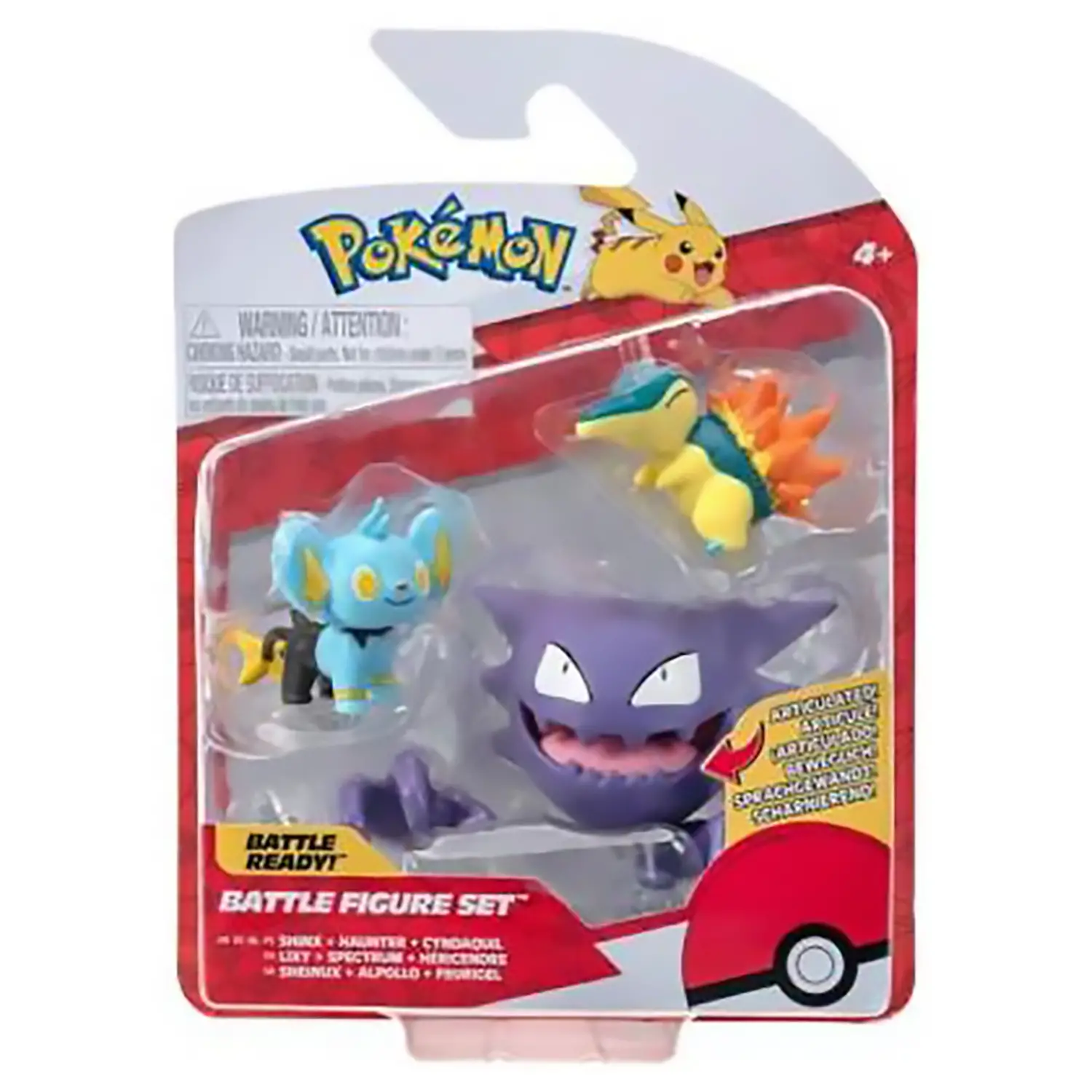 Pokemon Battle Figure Set 3 Personaggi: Shinx, Cyndaquil, Haunter - action figures ed accessori