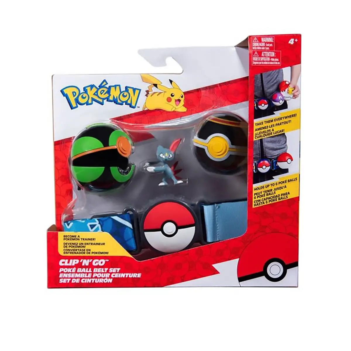 Set Cintura Pokemon Clip N Go con Poké Ball: Dusk Ball, Luxury Ball e Sneasel - action figures ed accessori