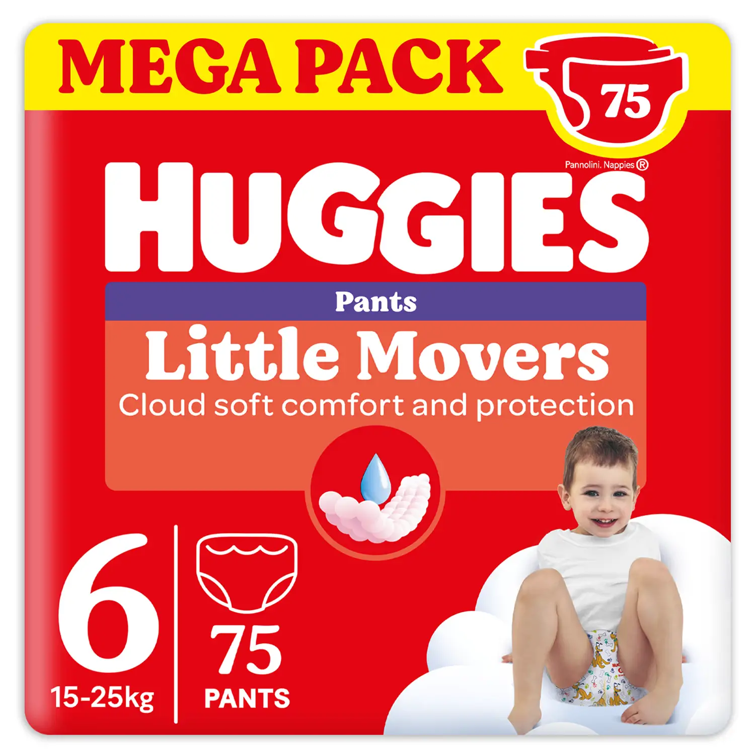 Huggies Little Movers Pannolini a Mutandina Taglia 6, 15-25 kg, 75 pz - pannolini e salviettine