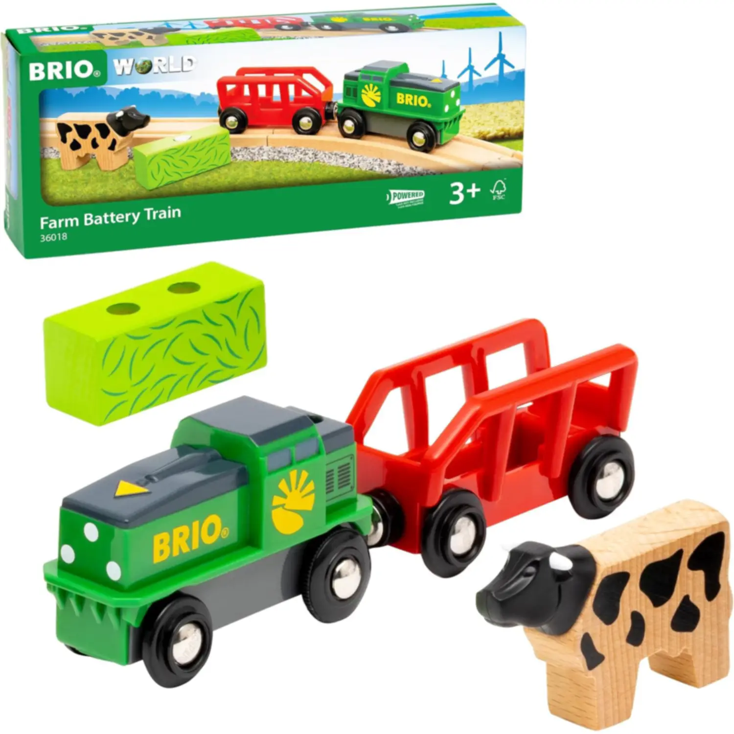 Trenino Brio della fattoria alimentato a batteria - Costruzioni in legno