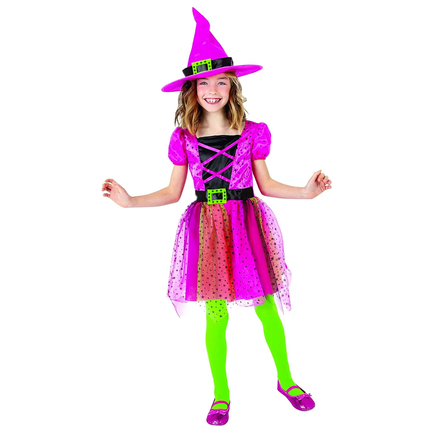 Costume Strega Rosa Superstar per Bambine - Taglia M - 5/7 anni - Abiti halloween