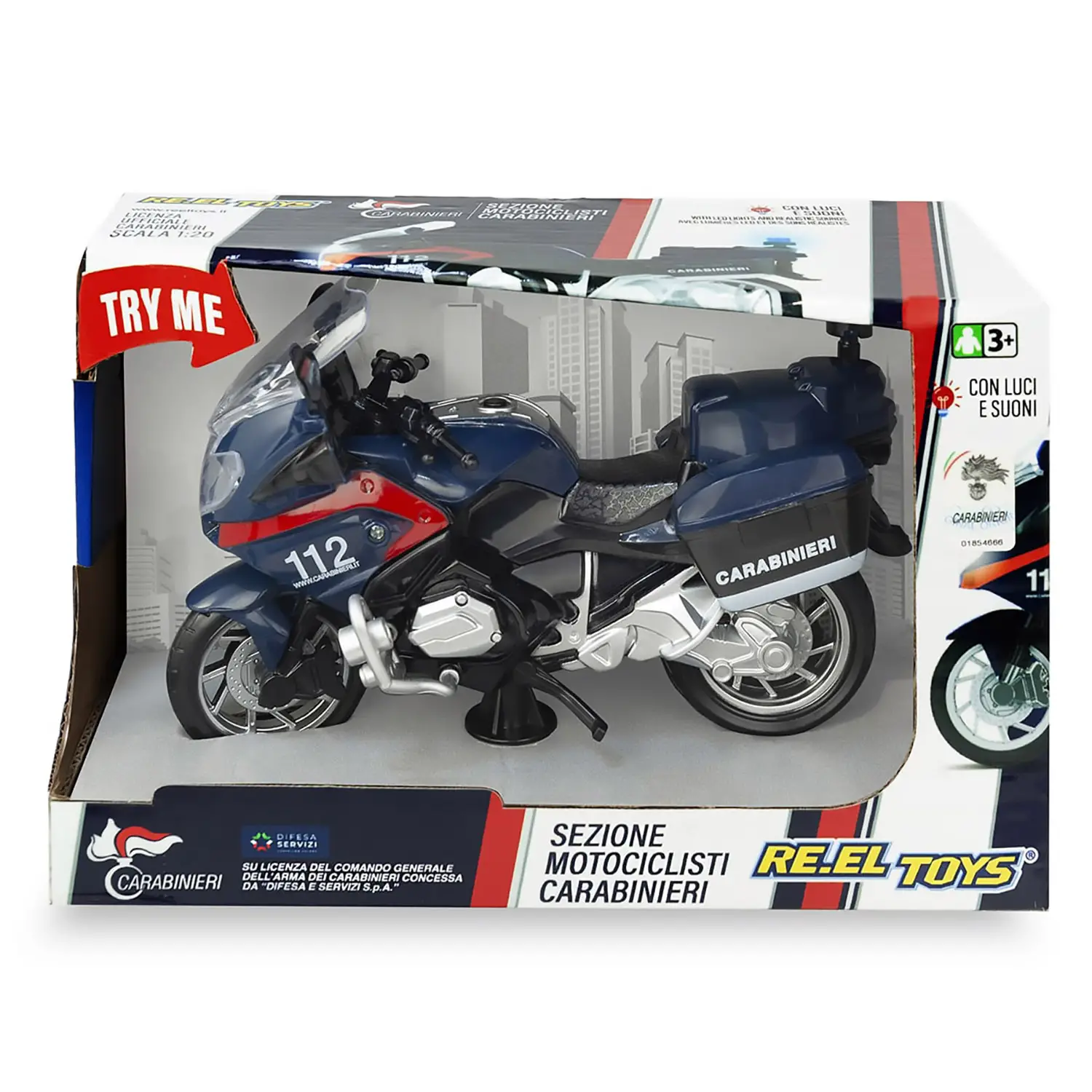 Moto Carabinieri con Frizione: Giocattolo con Luci e Suoni Realistici - modellini