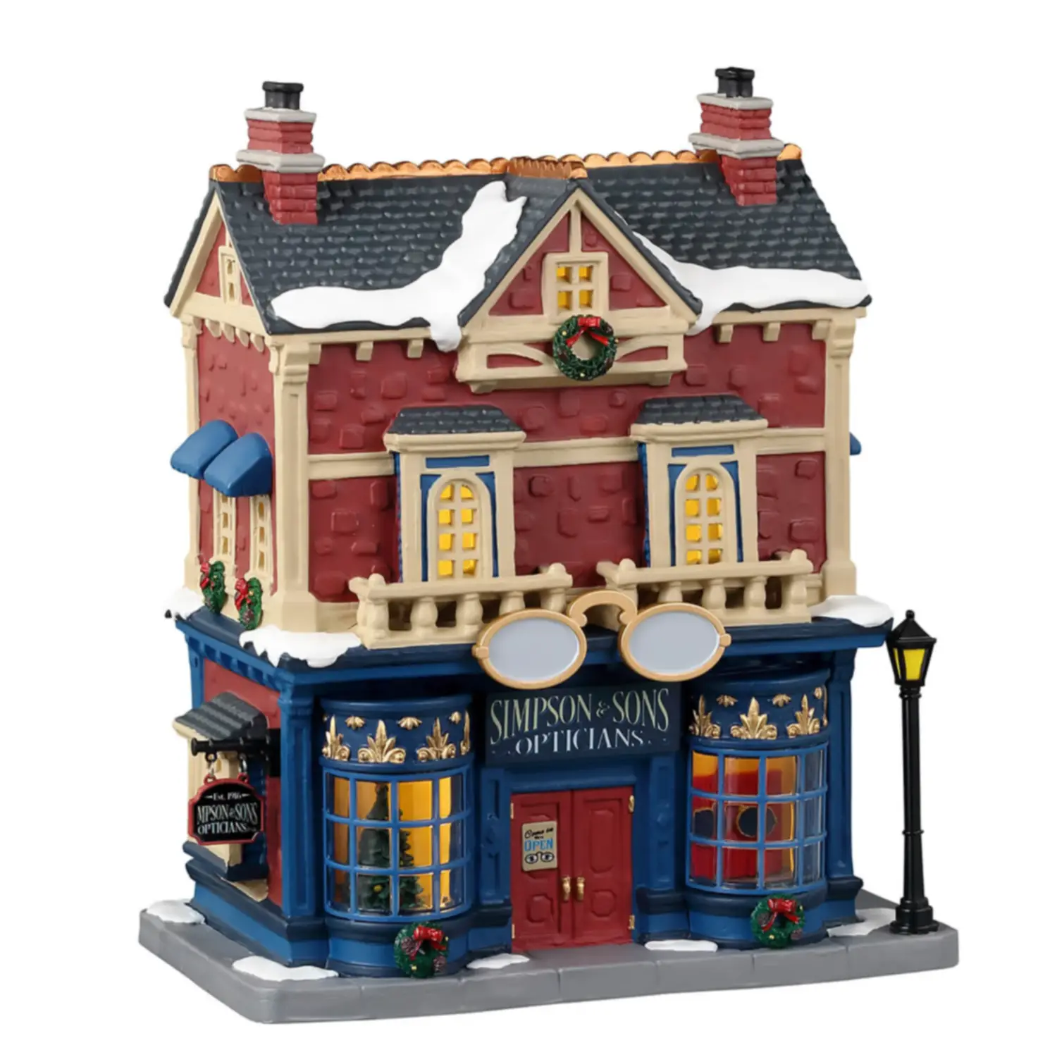 Lemax Simpson & Sons Opticians 35059 – Negozio di Ottica Natalizio Luminoso Caddington Village - scene e villaggi