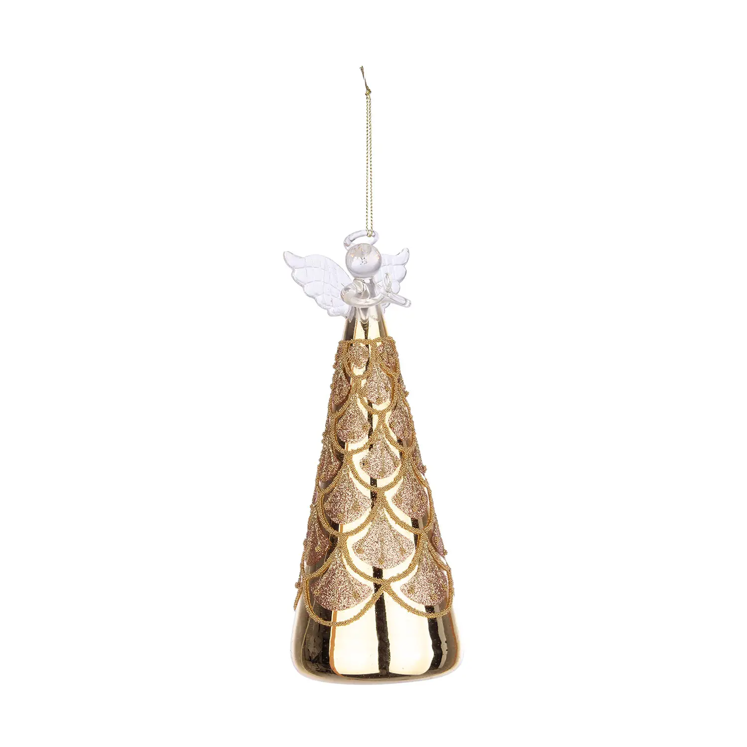Pendaglio Vetro Winslows Angelo Oro L - addobbi casa