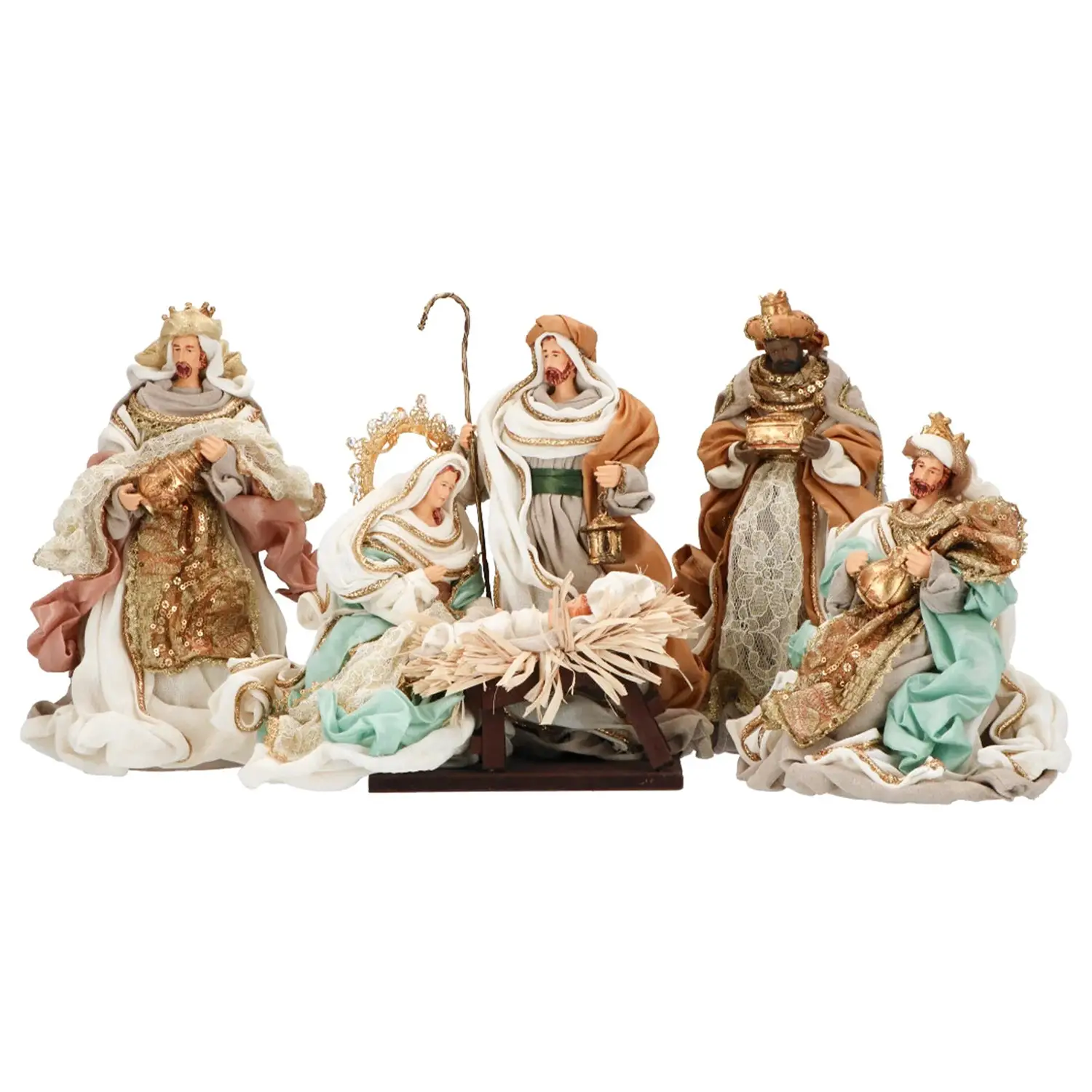 Presepe Natività: 380x22x39 cm, Stile Pastello, 6 Pezzi - presepi