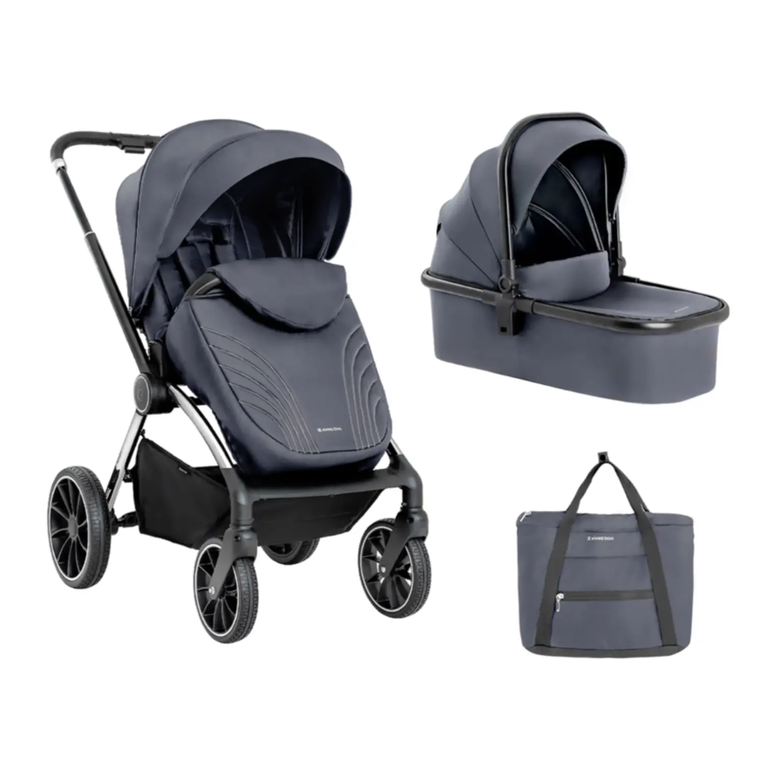 Passeggino 2in1 Con Navicella Kara Grey - trio e modulari