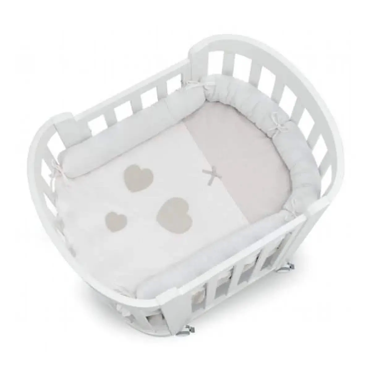 Completo Rivestimento Culla Sweet – Bianco Grigio - lenzuolini