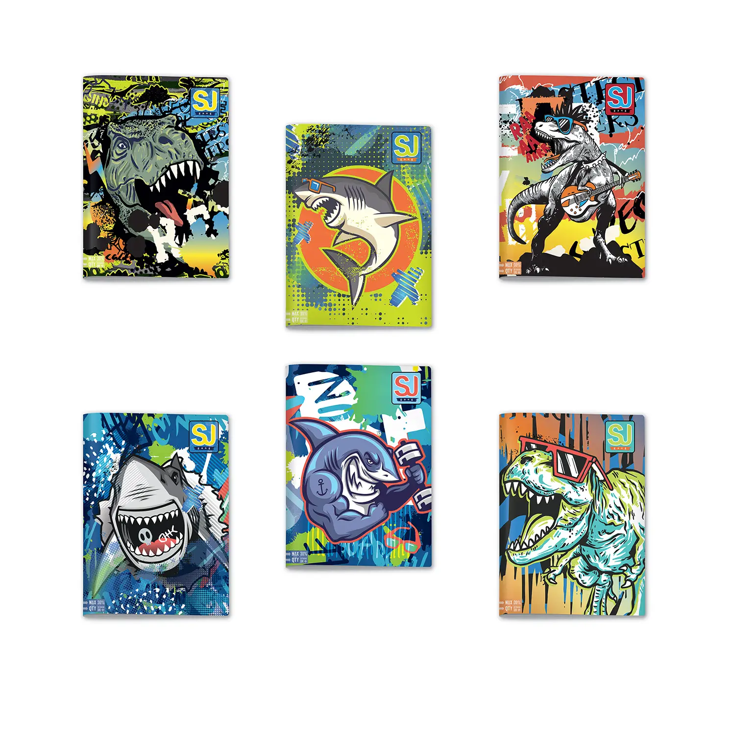 Sj Gang Animali Boy Quaderno A4 Maxi 96/100 Rigatura 1R - Cancelleria varia