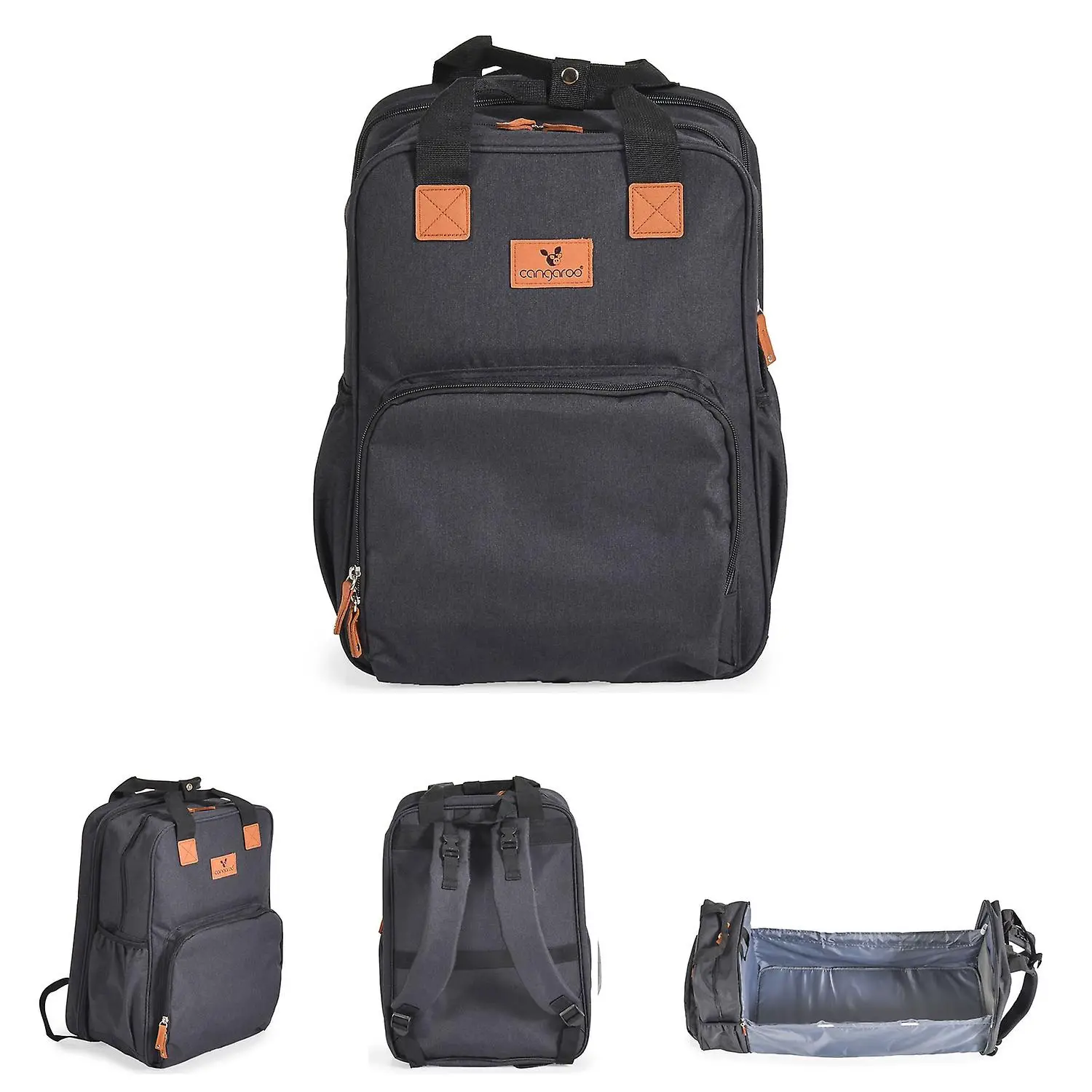 Zaino Borsa Fasciatoio Liana 2in1 Pieghevole Nero - imbottiture fasciatoio