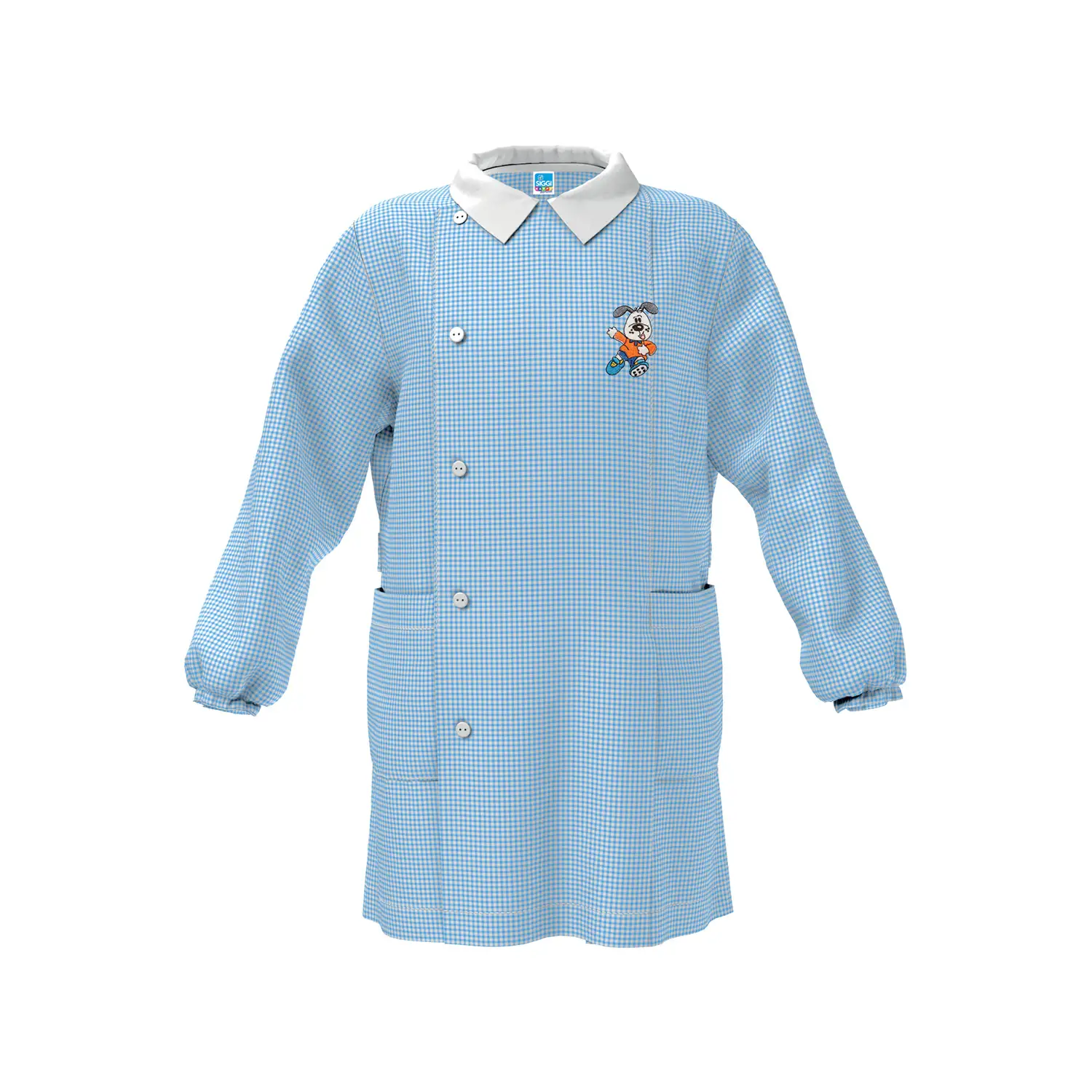 Grembiule Bambino Asilo 4042 Quadrettato Azzurro 4 Anni - grembiuli scolastici