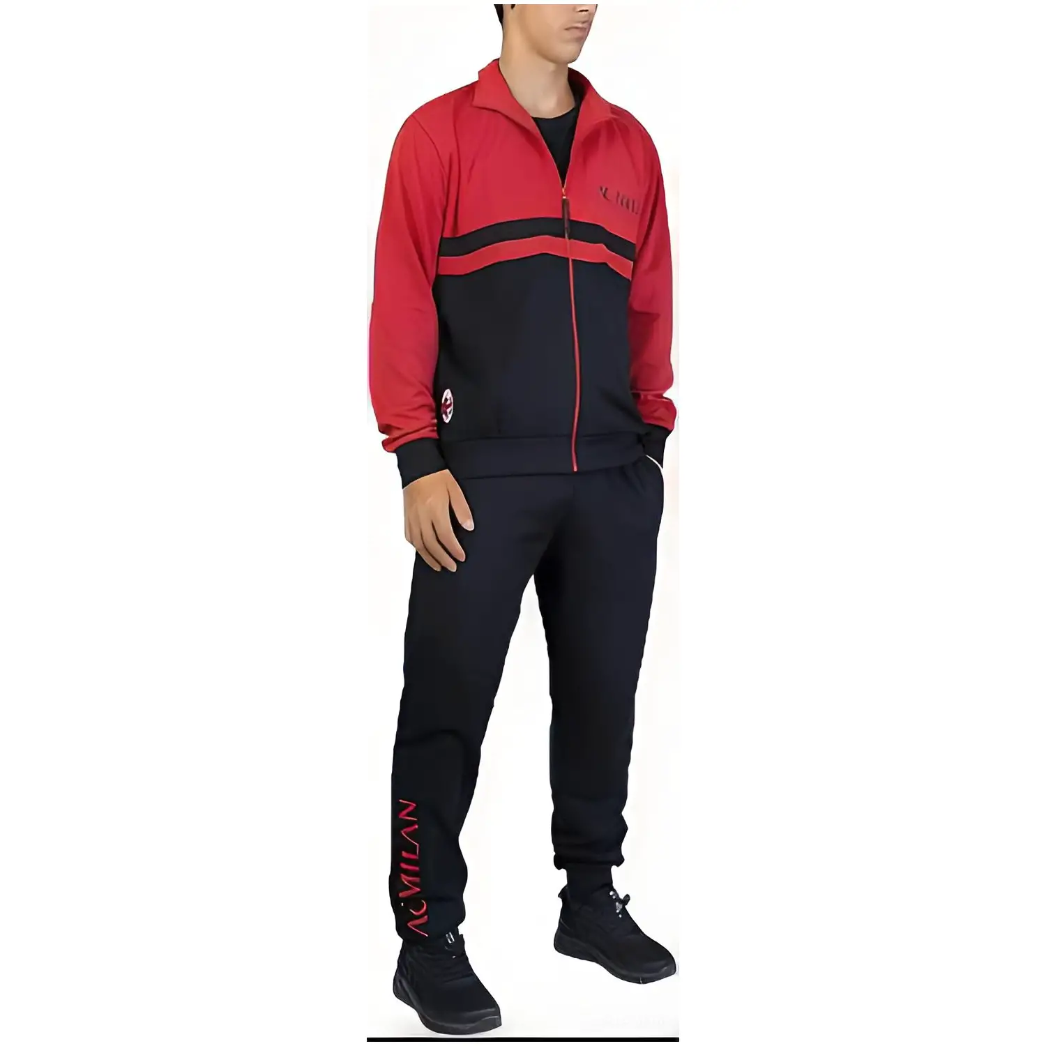 Pigiama Tuta Garzata Rossa Kids Con Zip Intera Milan 4/5 Anni - biancheria casa
