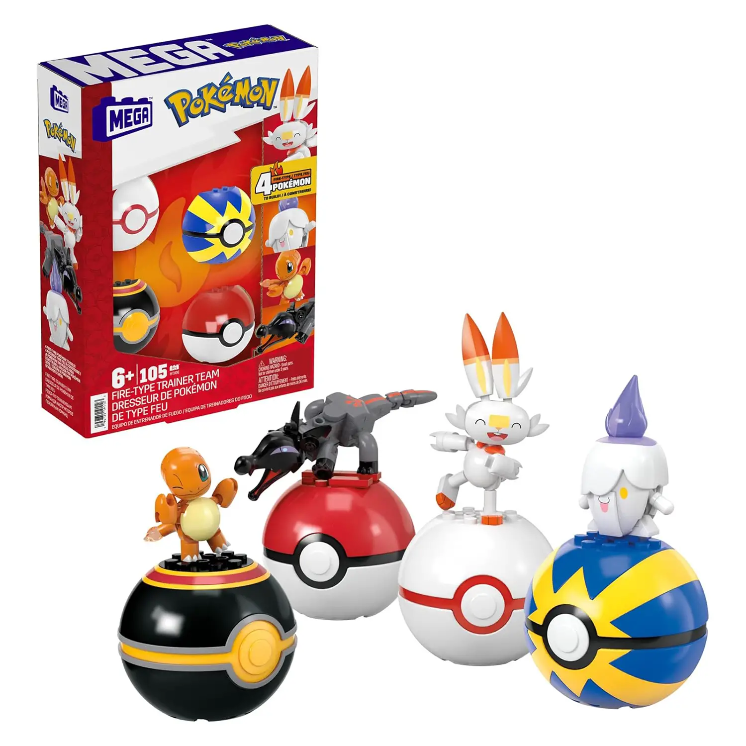 Mega Pokémon - Pokeball Di Fuoco - action figures ed accessori