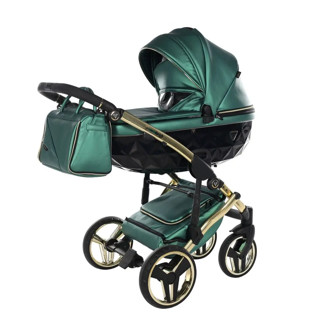 Trio Diamond Fluo 3 in 1 Pelle Verde Navicella Nera Telaio 51 Cm Oro Giallo - trio e modulari