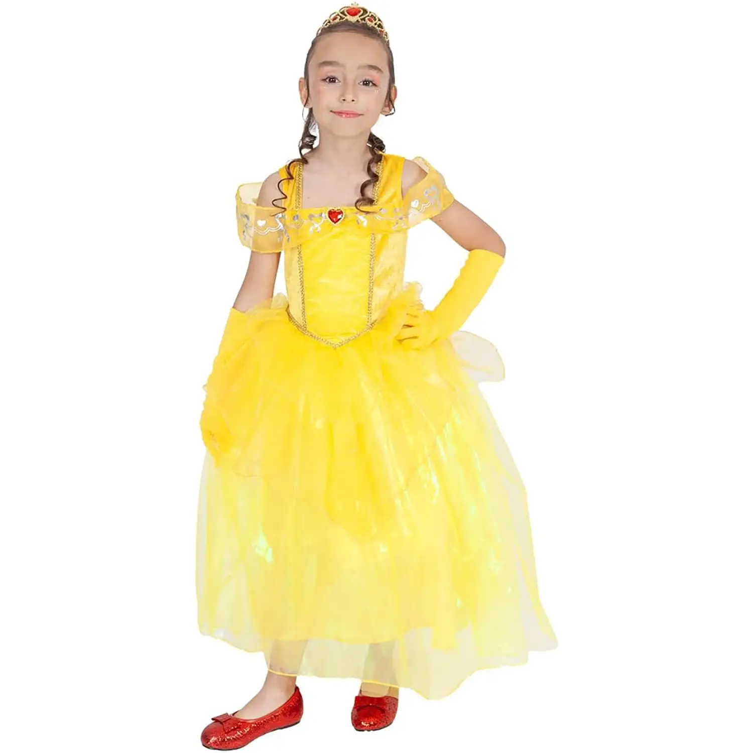 Costume Principessa Gialla per Bambine - Taglia XS - 5/6 Anni - abiti bambino e bambina