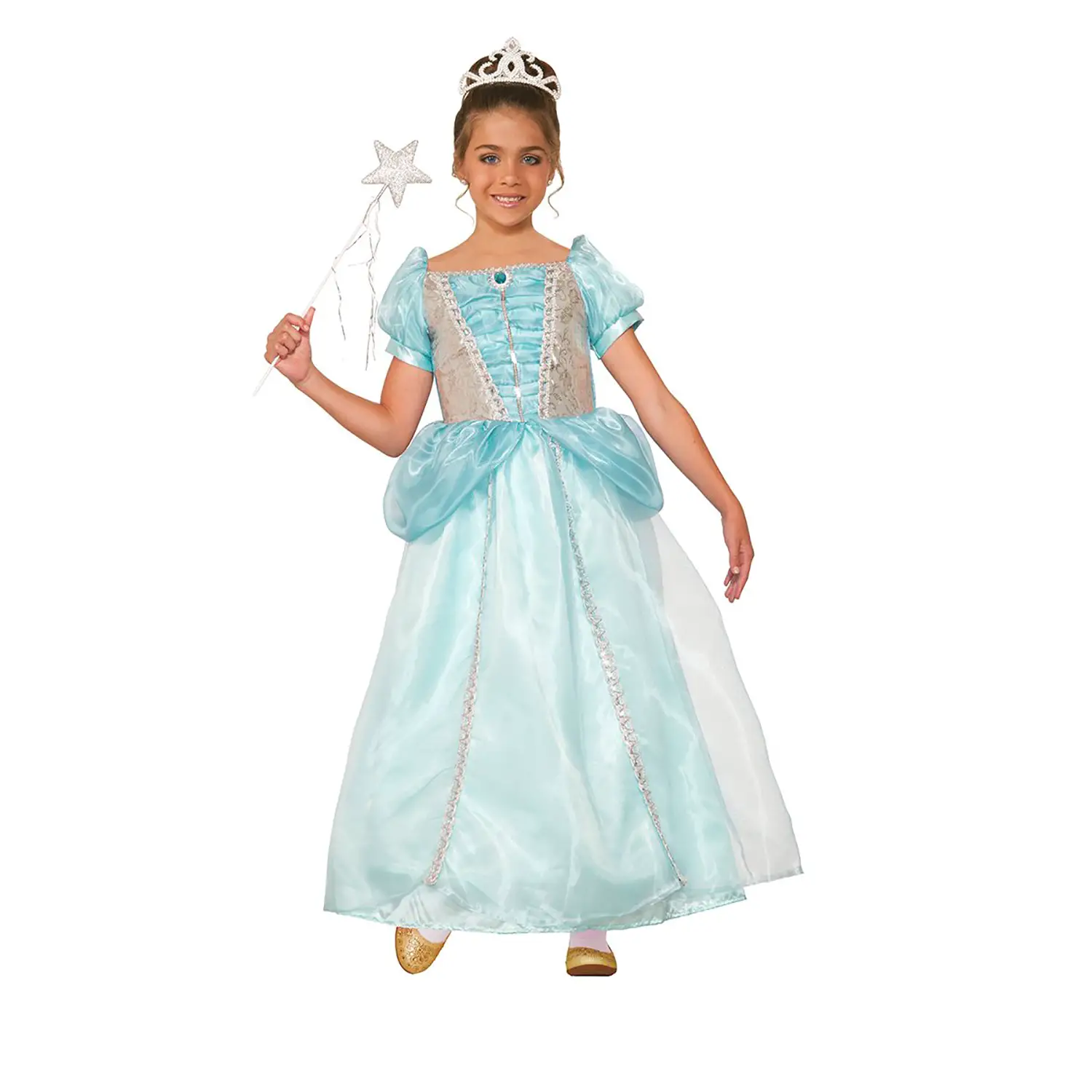 Costume Principessa Turchese per Bambine - Taglia XS - 5/6 Anni - abiti bambino e bambina